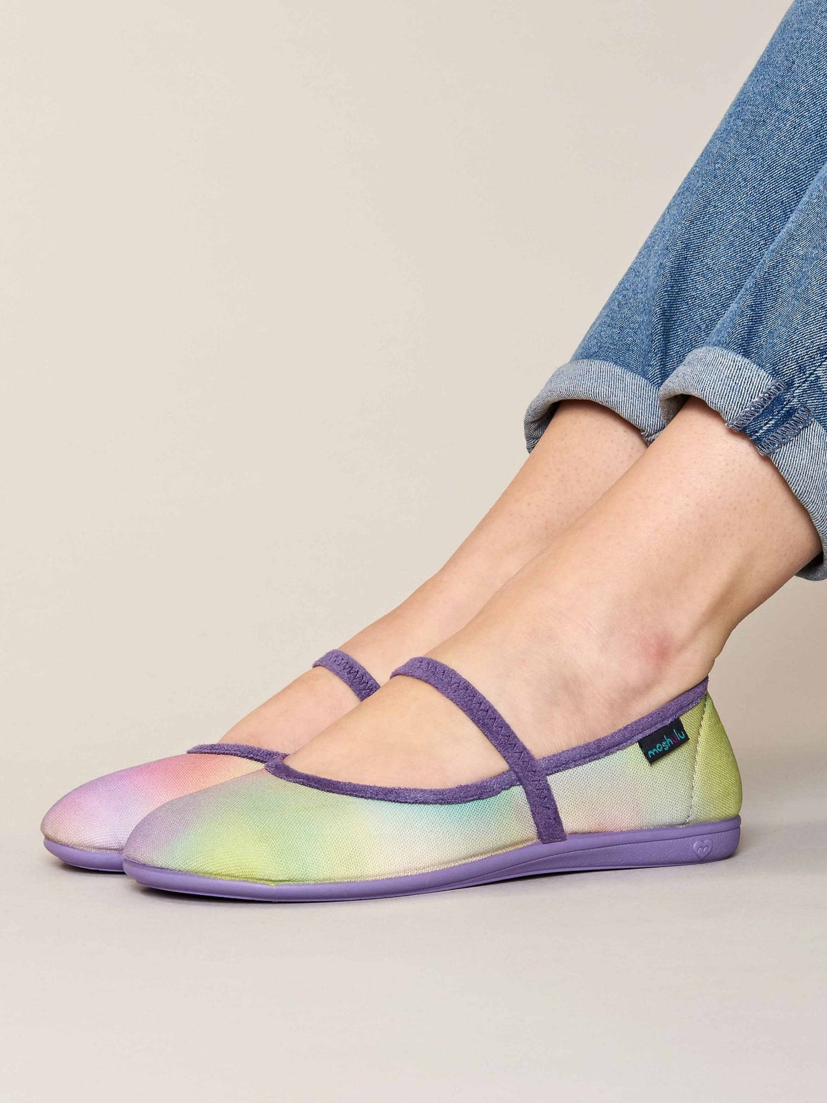 Multi Patterned lightweight ballerina slippers - CLEIDO FRESH WATERCOLOUR