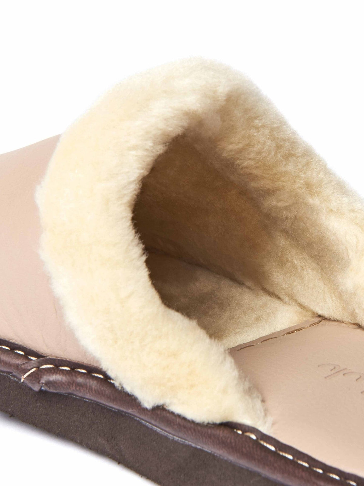 Grey classic leather mule slippers - ADELE 2 PEBBLE GREY