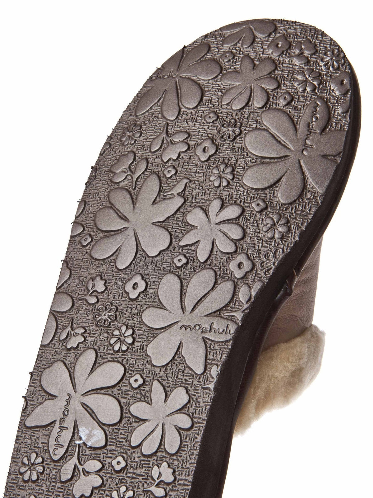Grey classic leather mule slippers - ADELE 2 PEBBLE GREY