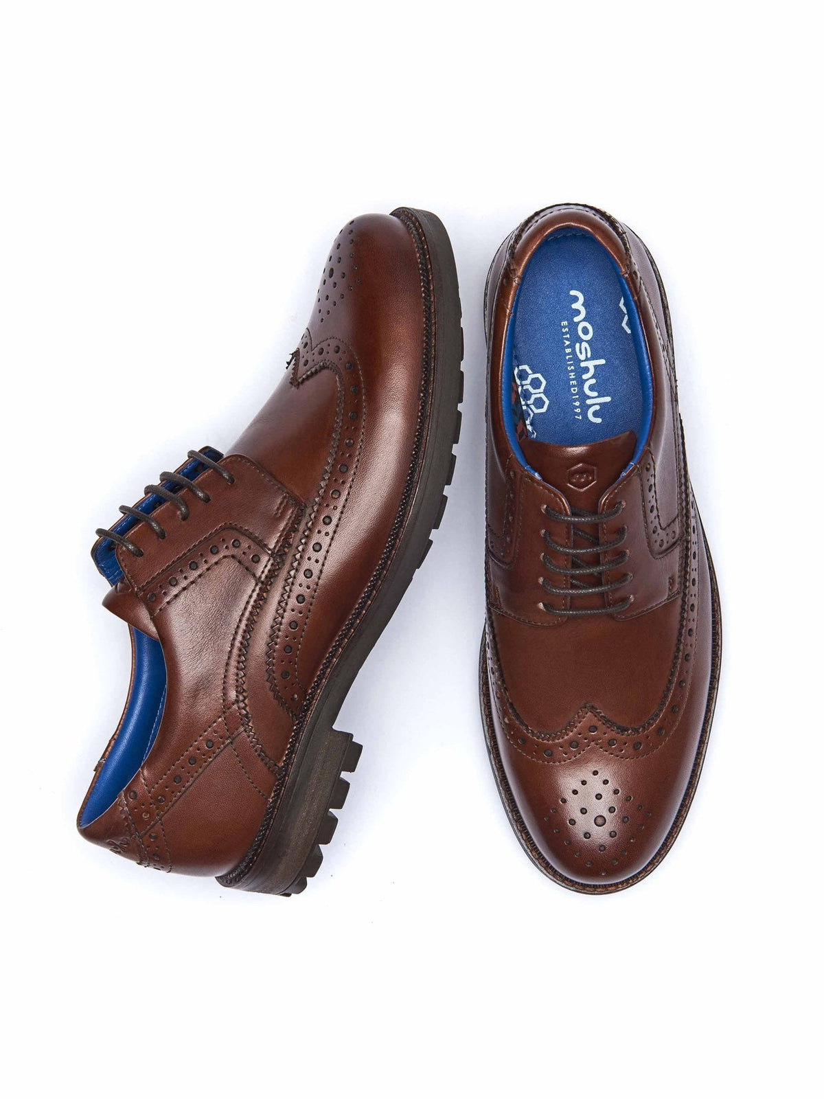 Brown men's leather brogue shoes - BENNETT BROWN