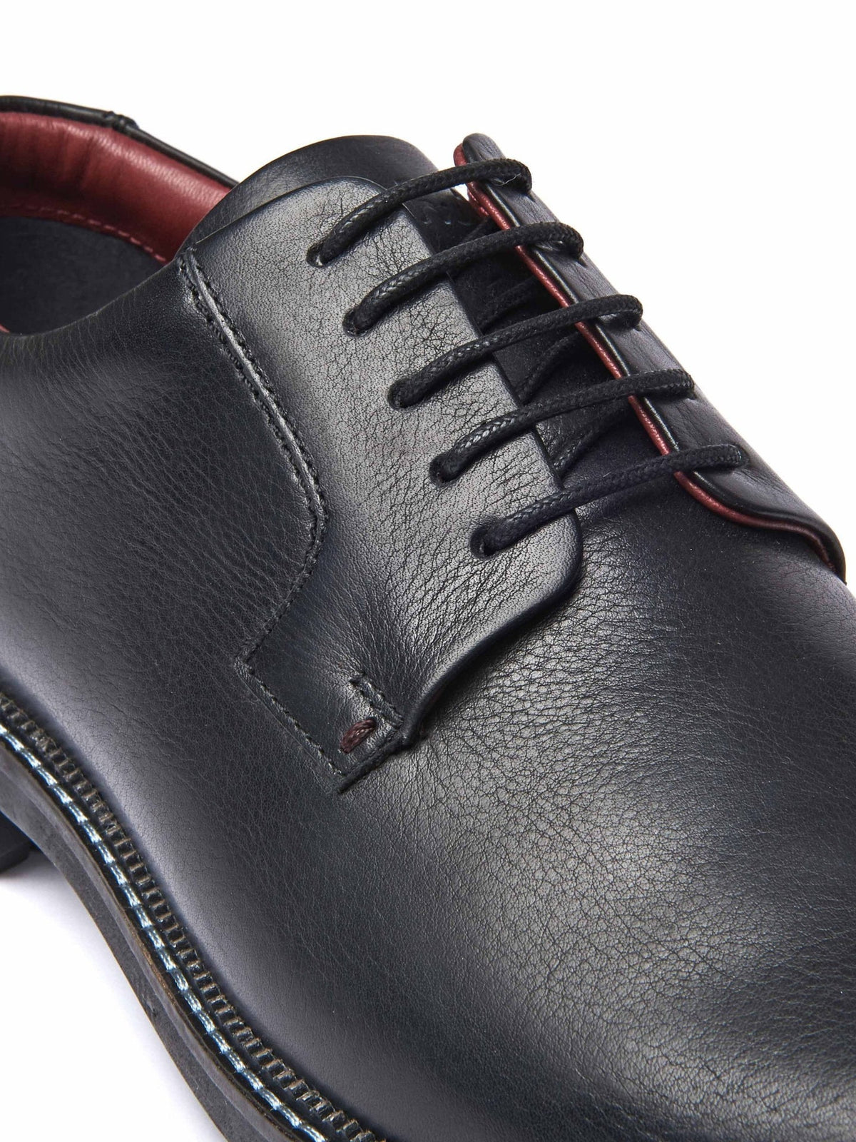 Black men's leather derby shoes - CASELLA BLACK