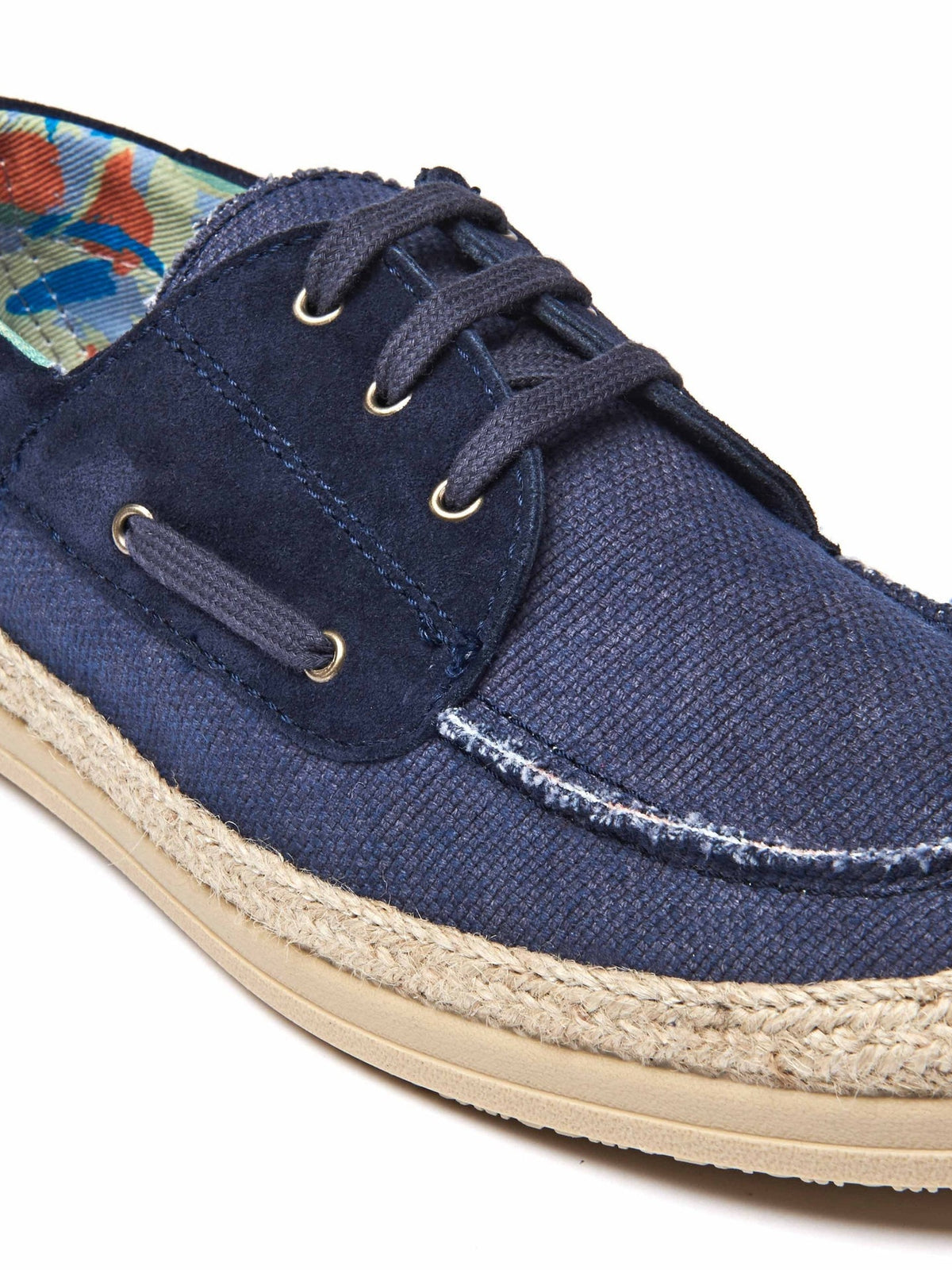 Blue men's lace-up espadrille shoes - AVISON NAVY