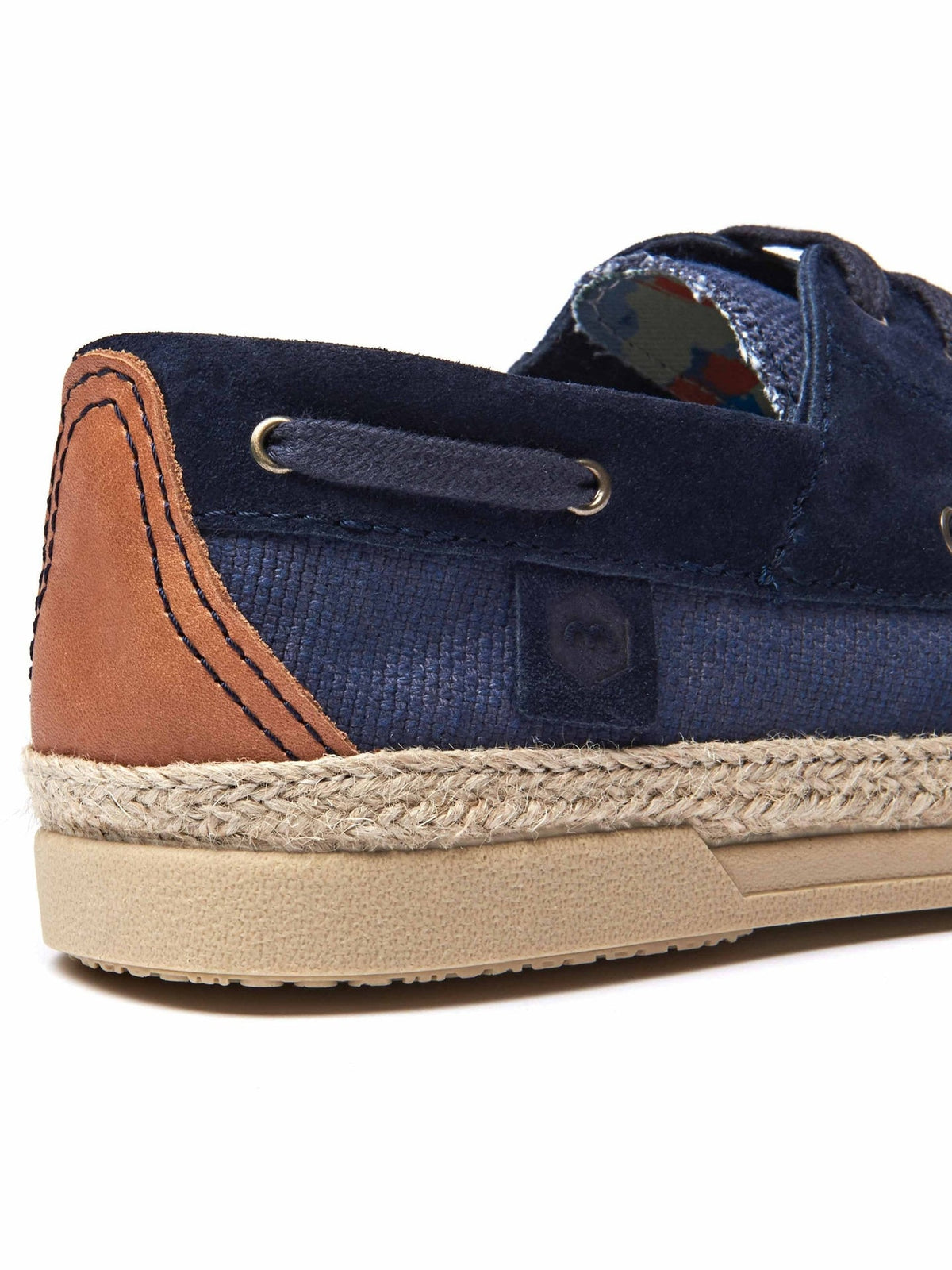 Blue men's lace-up espadrille shoes - AVISON NAVY