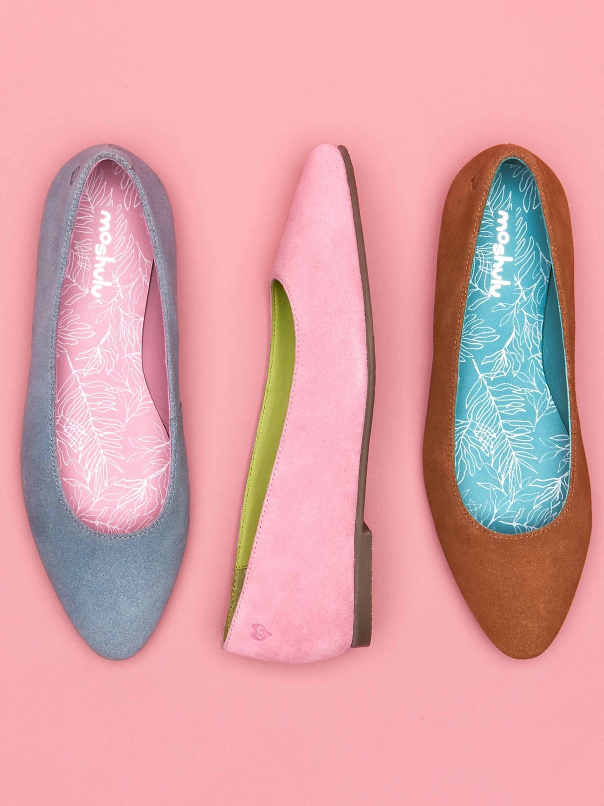 Pink suede pointed ballet pumps - KALLELA SWEET PEA PINK