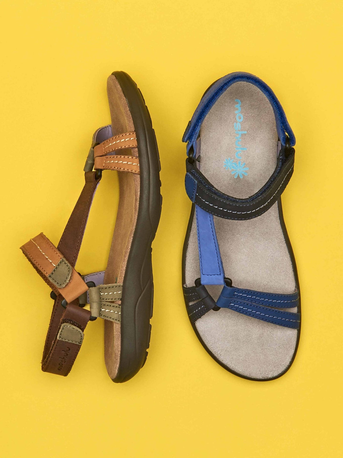 Brown Triangle-ring adventure sandals - SENNAN CHESTNUT MULTI