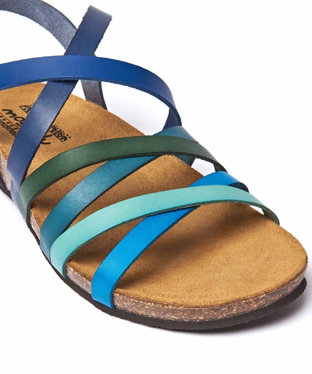 White strappy contoured cork sandals - GINGER ALE WHITE