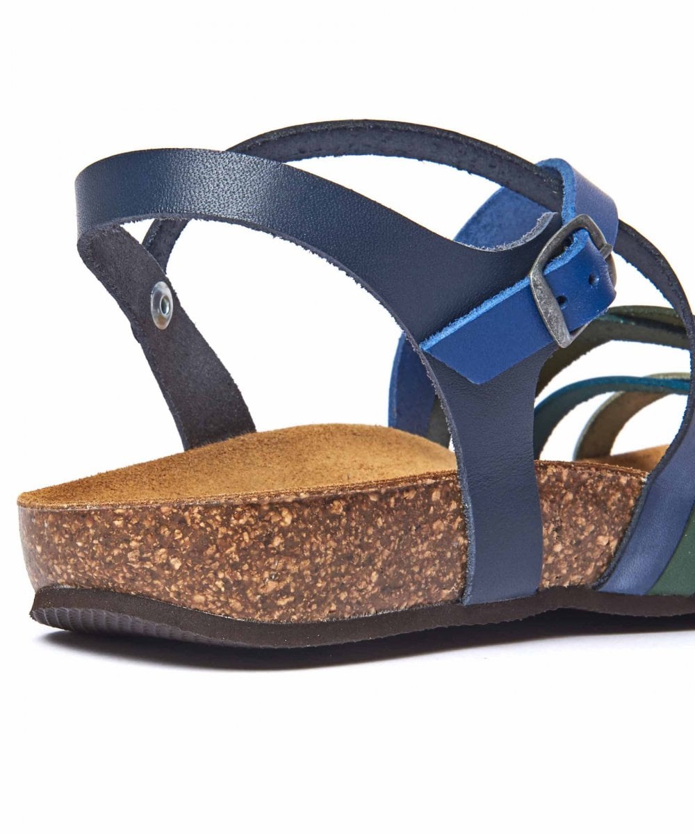 White strappy contoured cork sandals - GINGER ALE WHITE