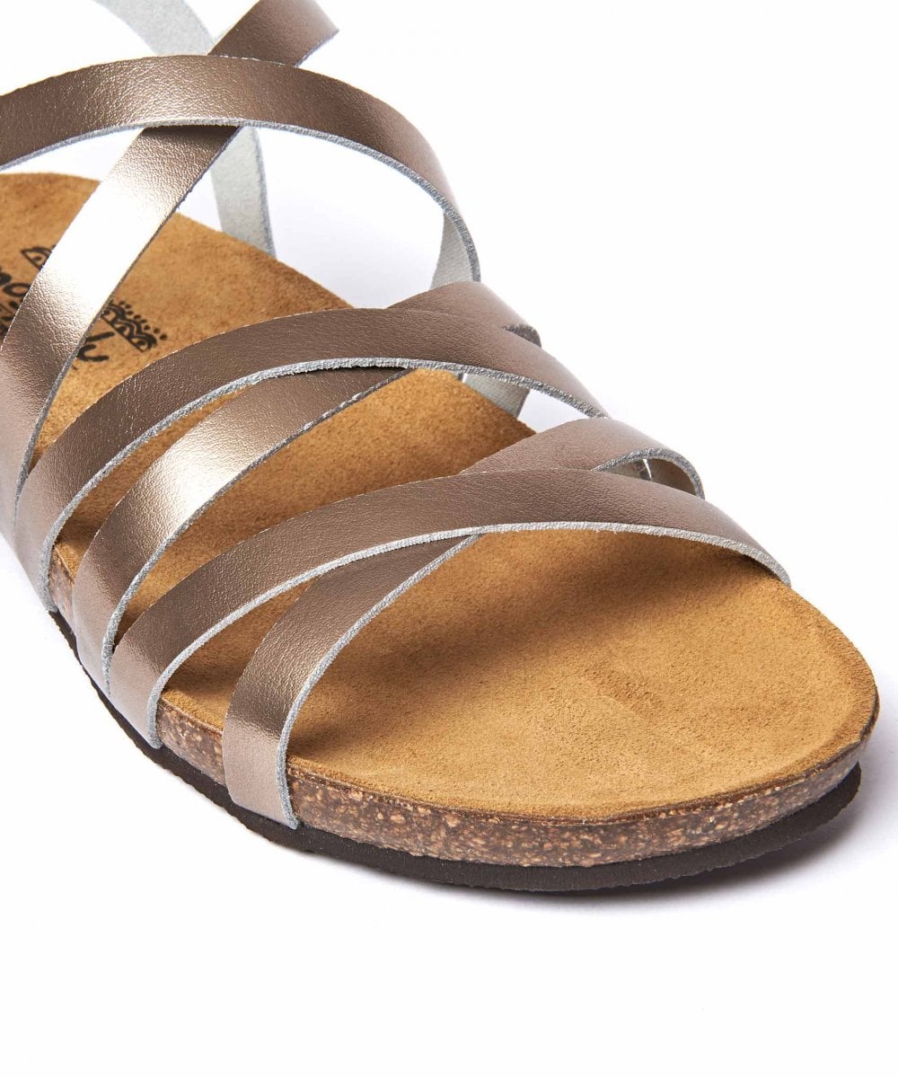 Green strappy cork footbed sandals - GINGER ALE METALLIC MINT