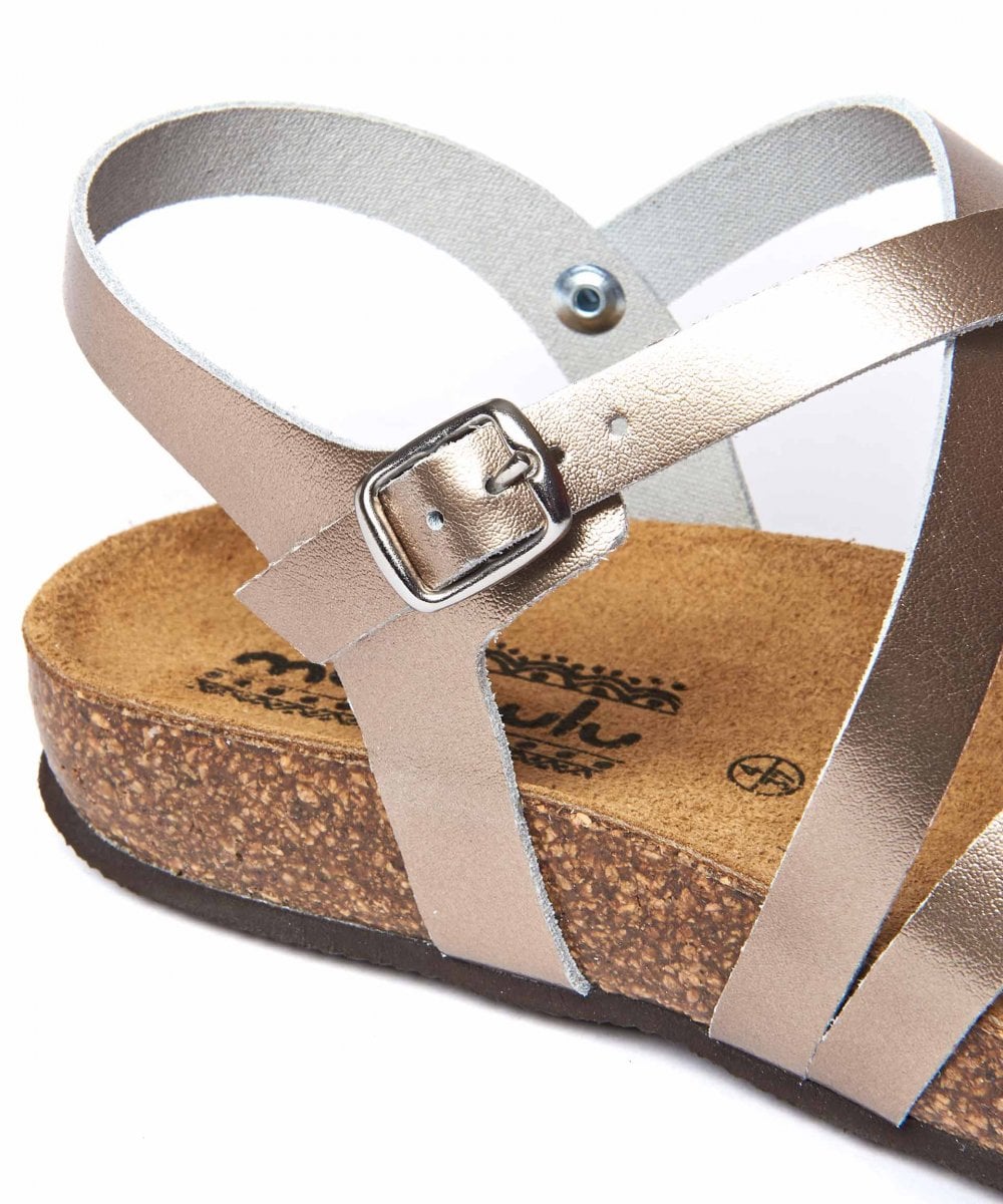 Green strappy cork footbed sandals - GINGER ALE METALLIC MINT