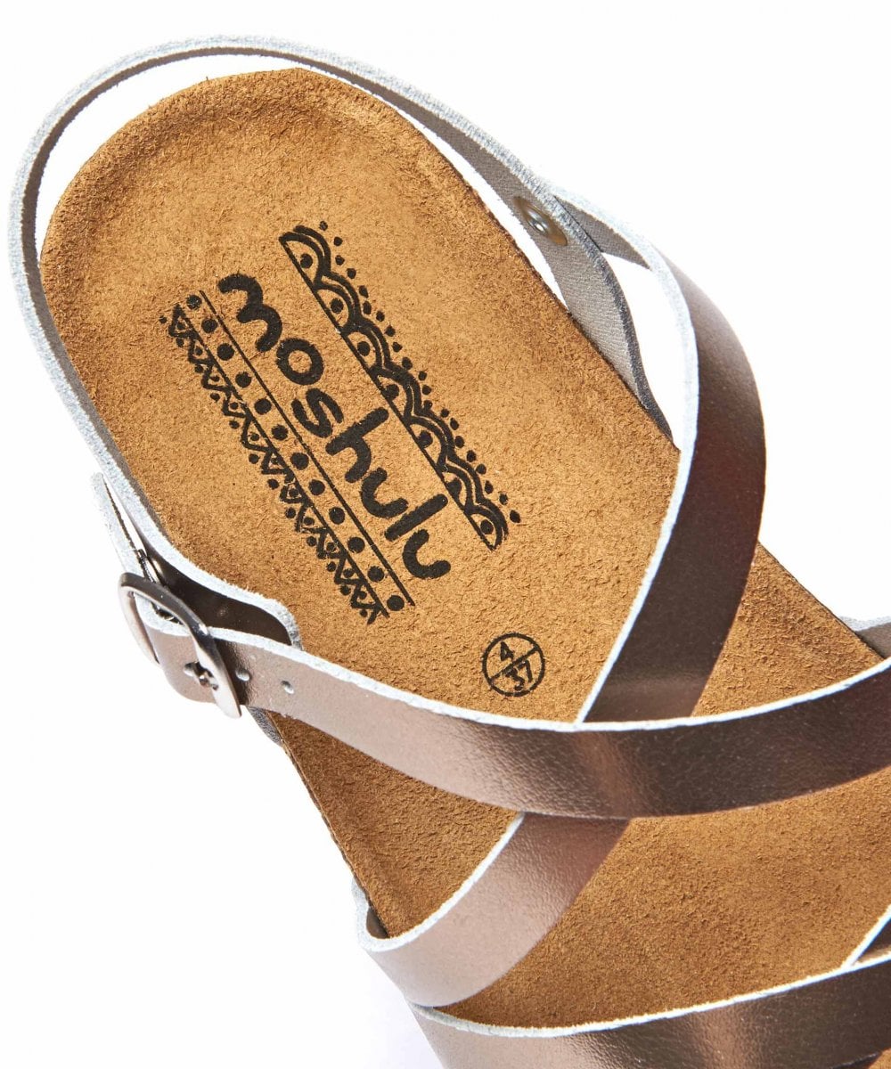 Green strappy cork footbed sandals - GINGER ALE METALLIC MINT