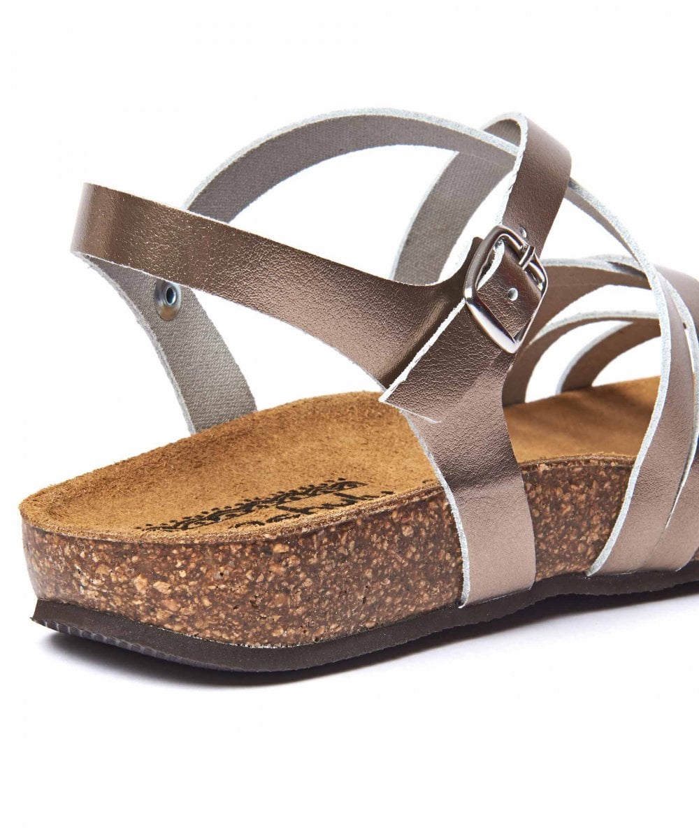 Green strappy cork footbed sandals - GINGER ALE METALLIC MINT