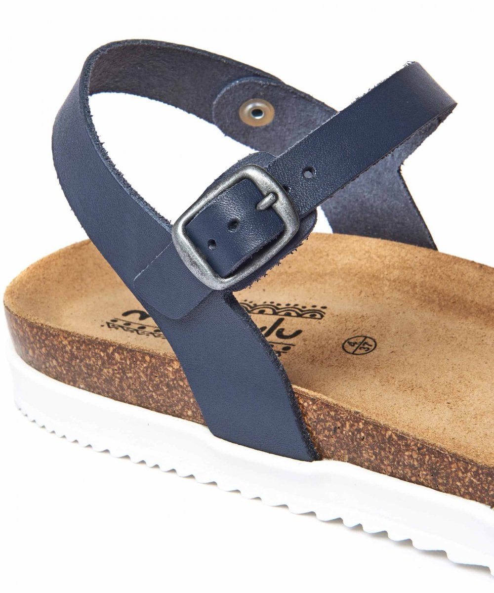 Blue Crossover strap cork sandals - ELMER INDIGO