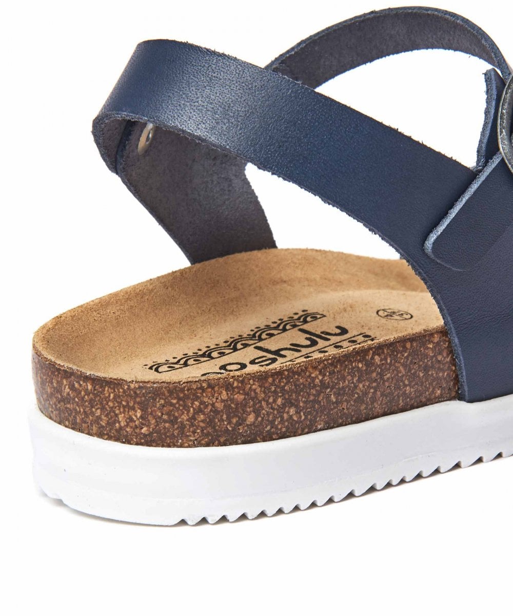 Blue Crossover strap cork sandals - ELMER INDIGO