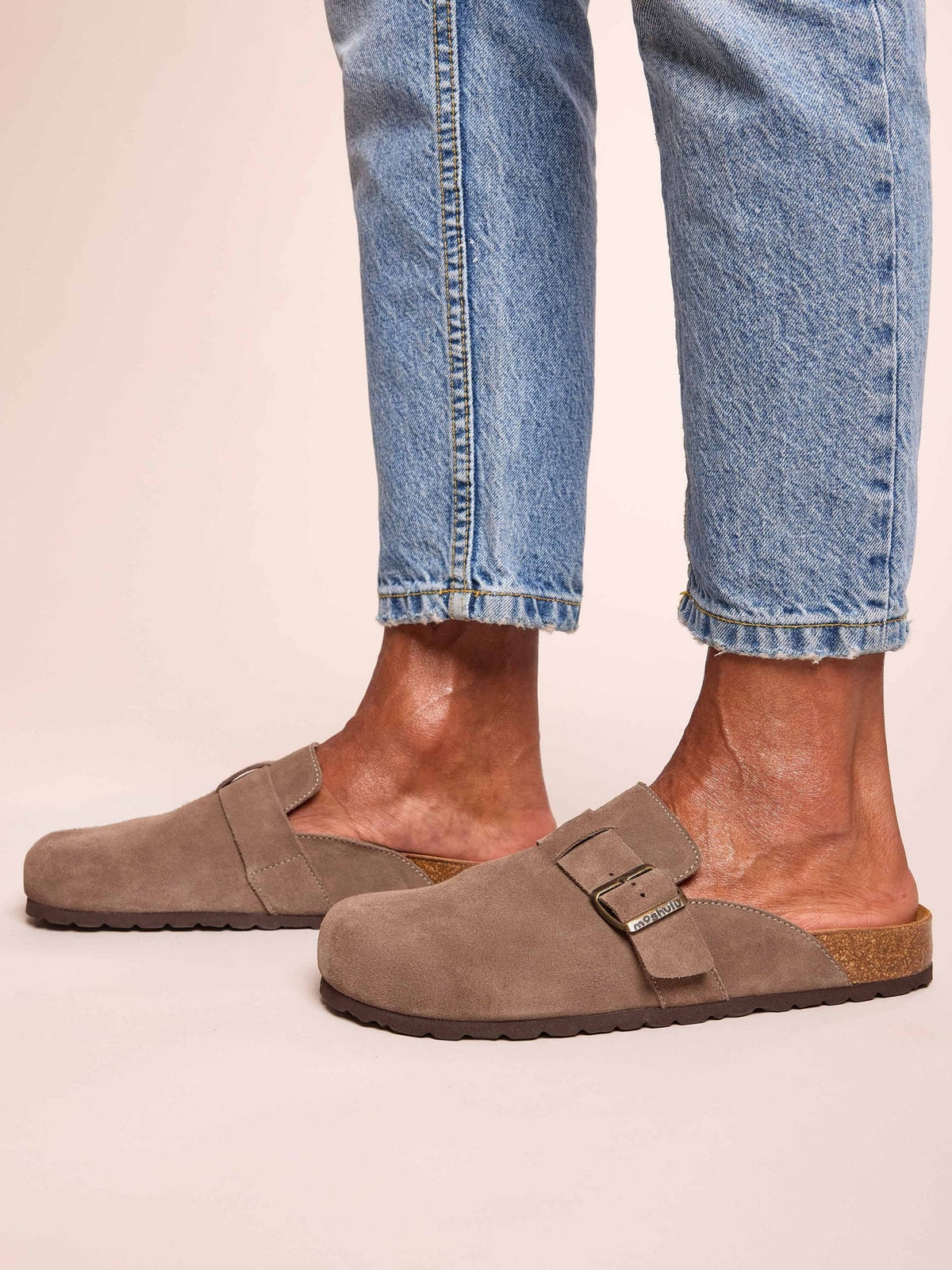 Grey men's cork footbed clogs - BUCKATOR SMOKY TAUPE