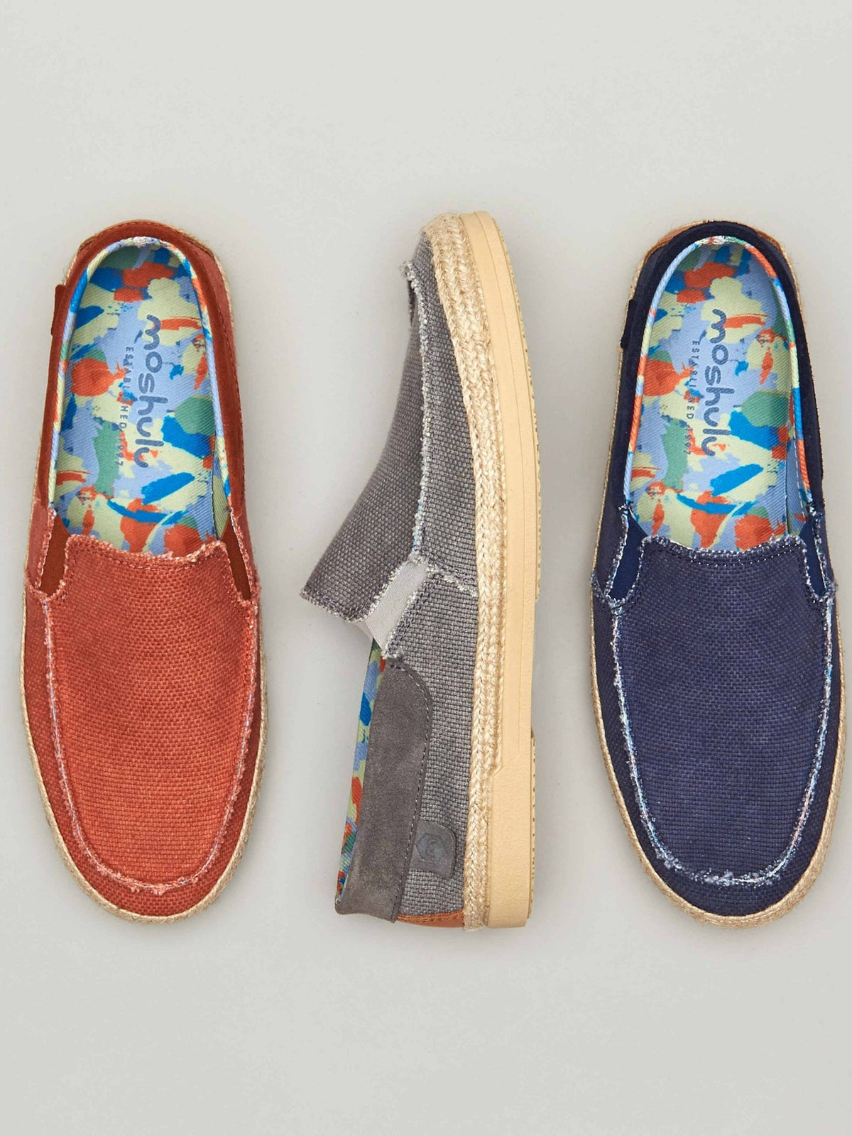 Orange men's slip on espadrille shoes - WEIR ORANGE