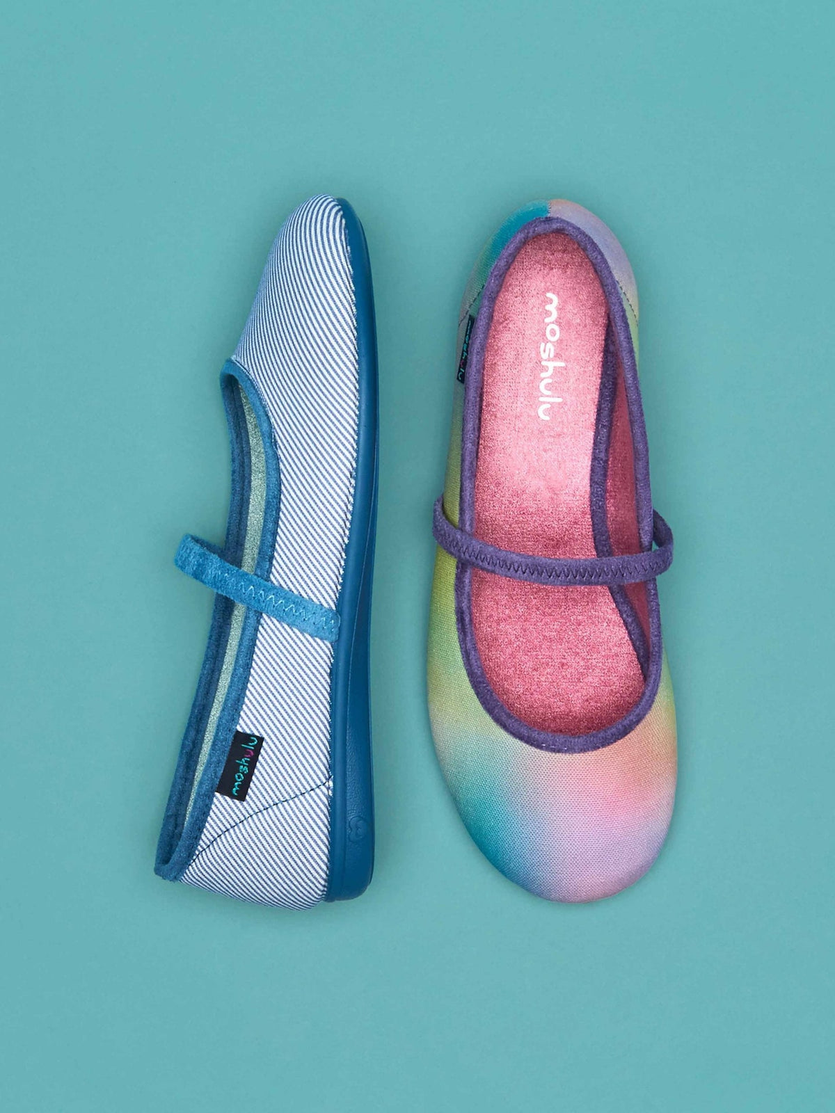Multi Patterned lightweight ballerina slippers - CLEIDO FRESH WATERCOLOUR