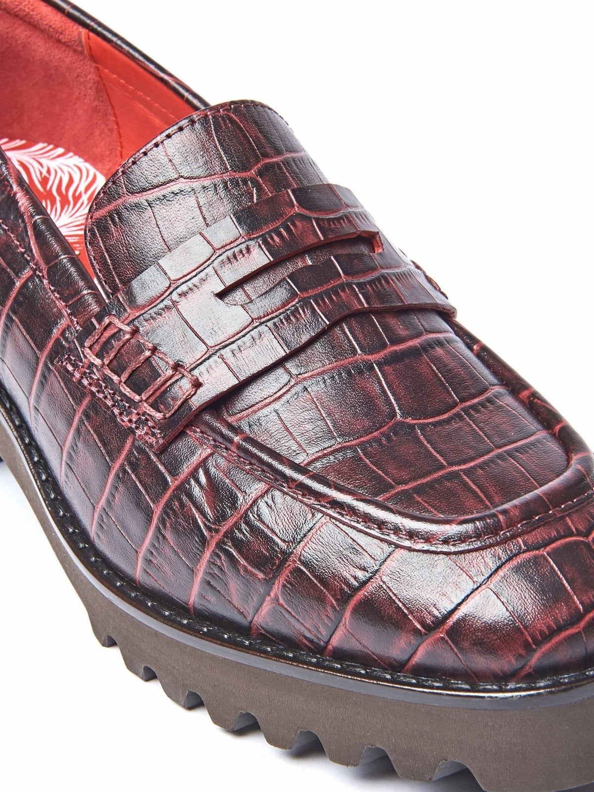 Orange chunky penny loafers - CALLUNA TERRACOTTA