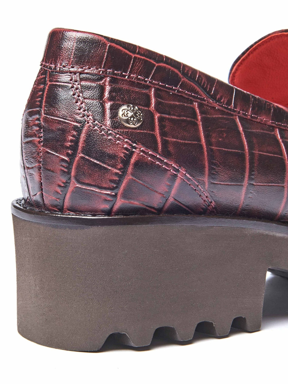 Orange chunky penny loafers - CALLUNA TERRACOTTA