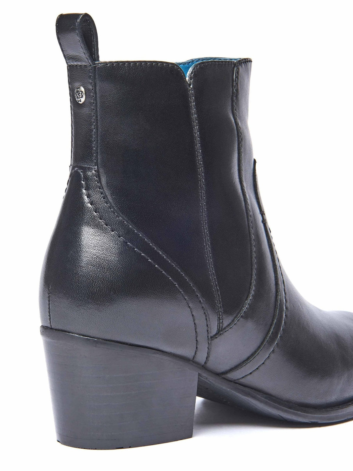 Metallic leather Western heeled ankle boots - MORISOT LEATHER SILVER METALLIC