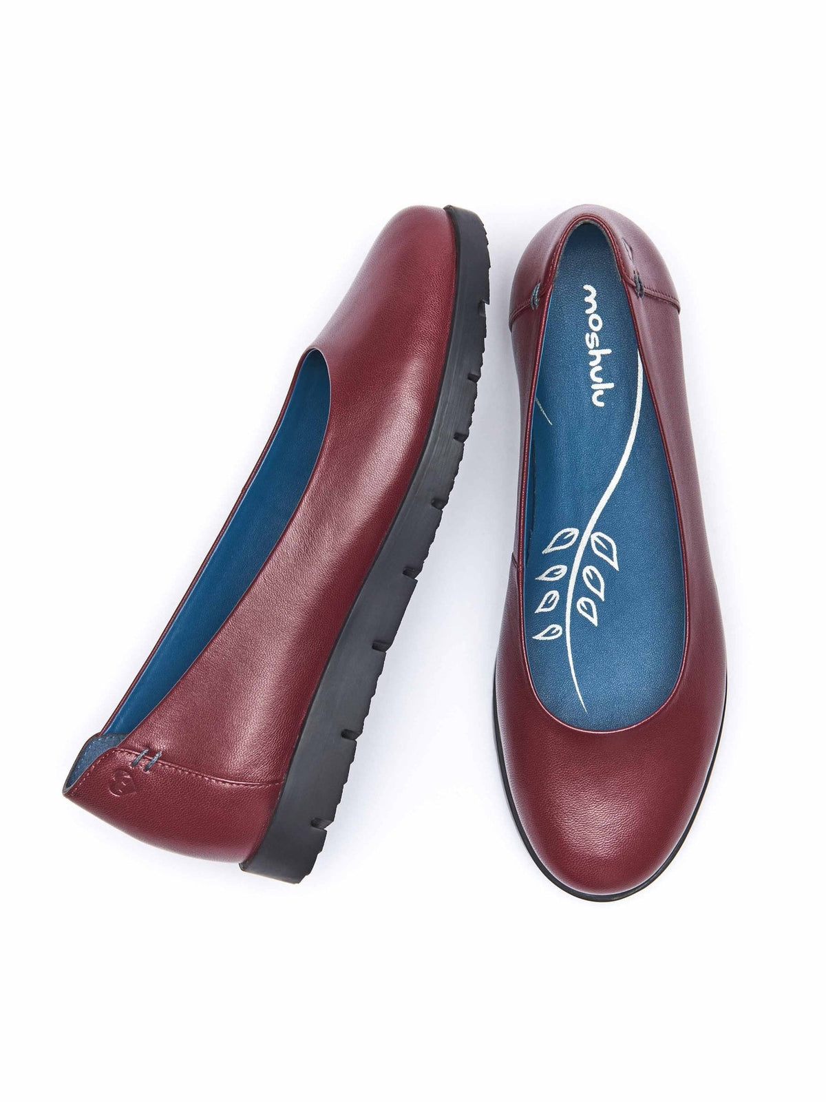 Red leather slip-on ballet pumps - JIN ZINFANDEL RED