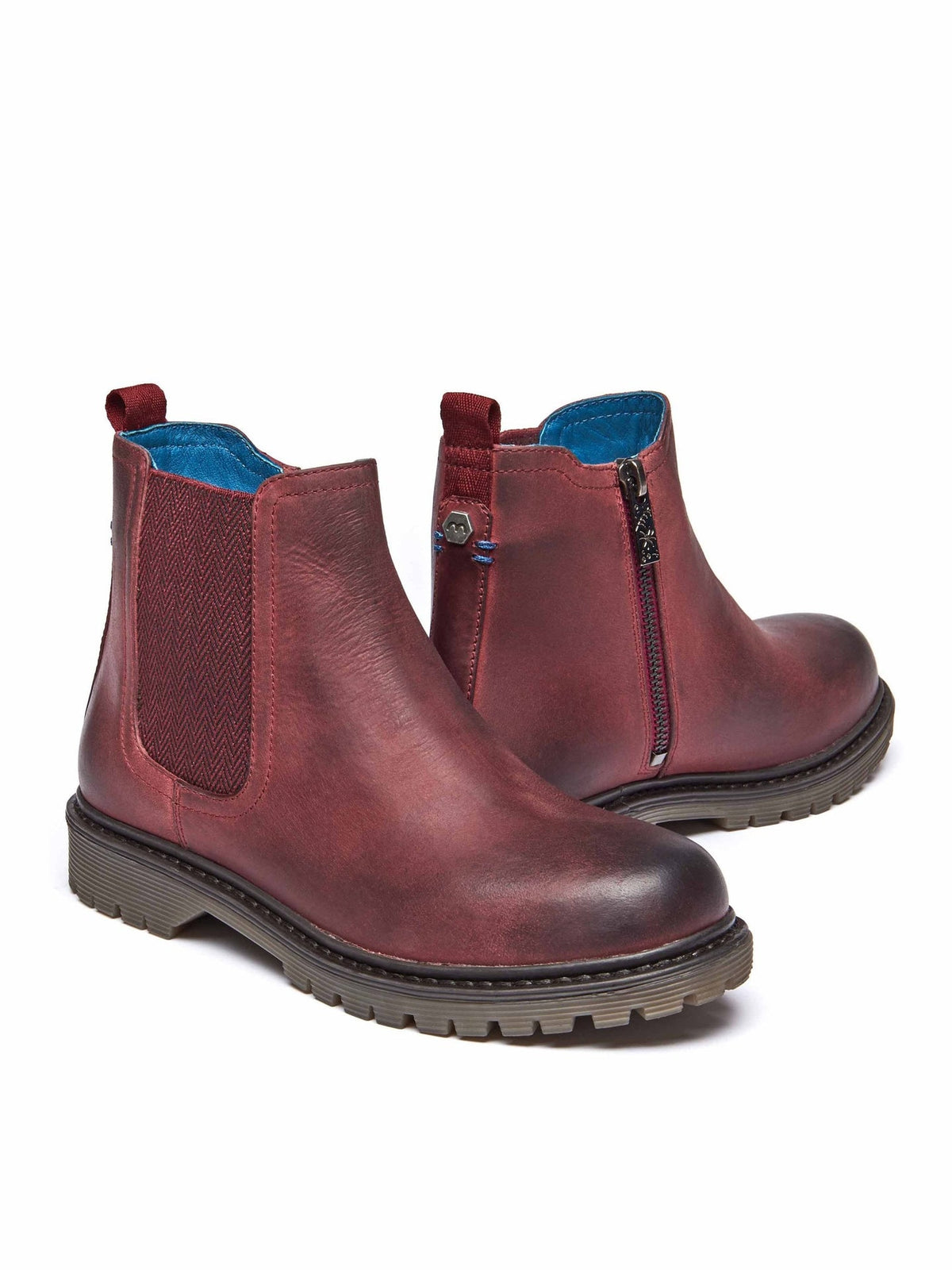 Red Leather Chelsea boots - SKERRY WAXY ZINFANDEL RED