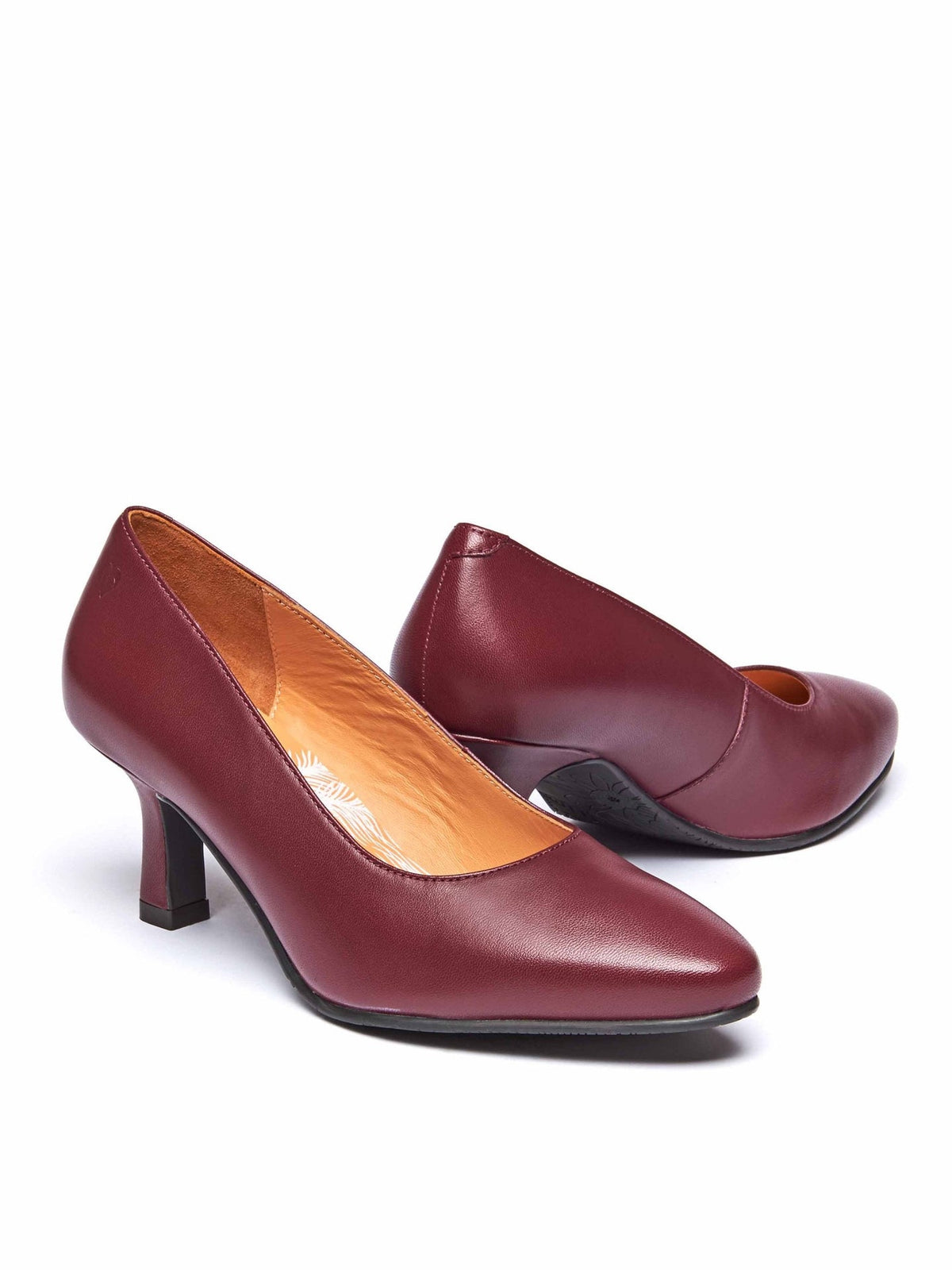 Red kitten heel court shoes - ASANO ZINFANDEL RED