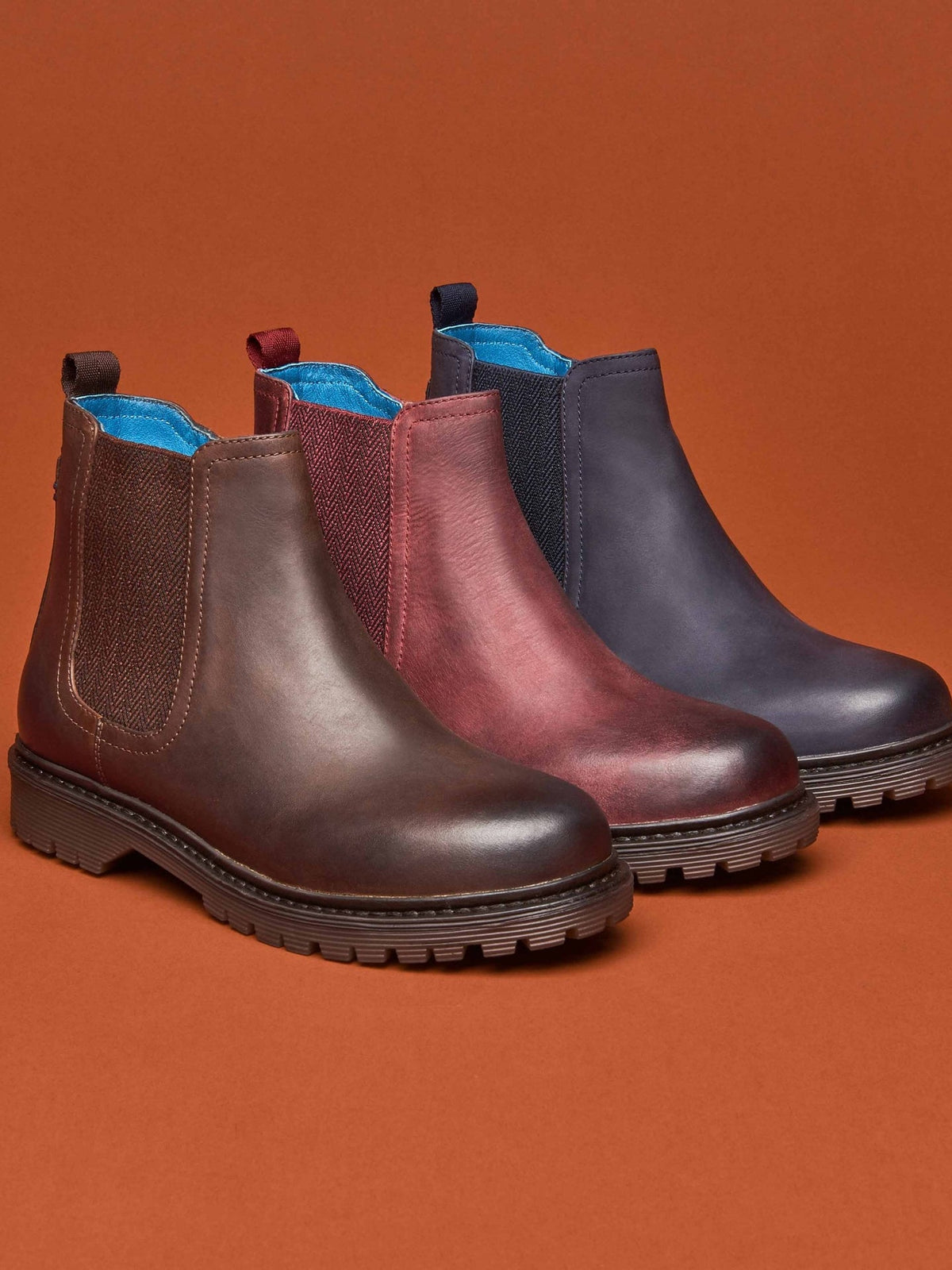 Red Leather Chelsea boots - SKERRY WAXY ZINFANDEL RED