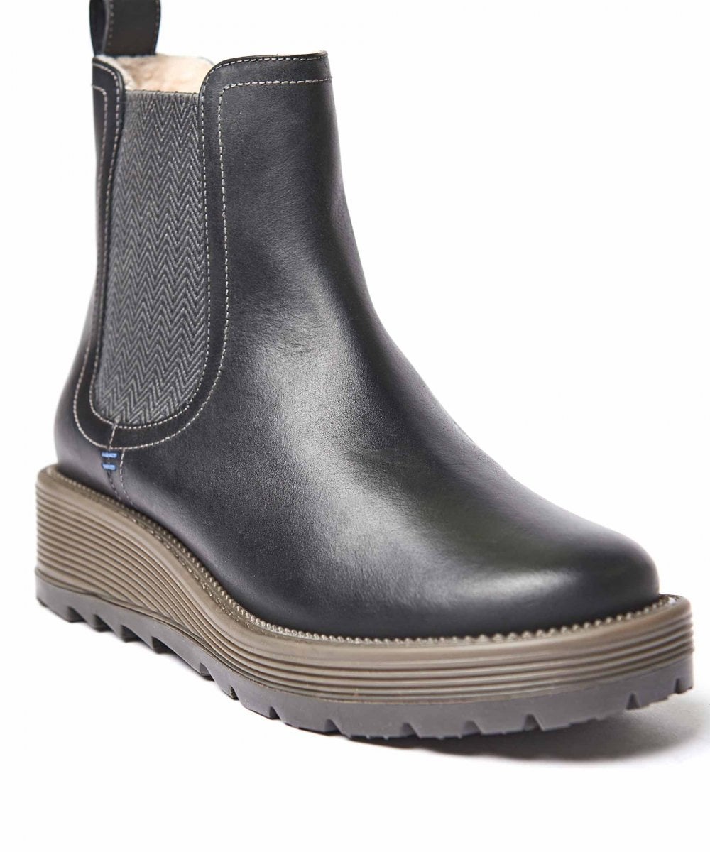 Blue leather ankle boots - KOS DARK TEAL