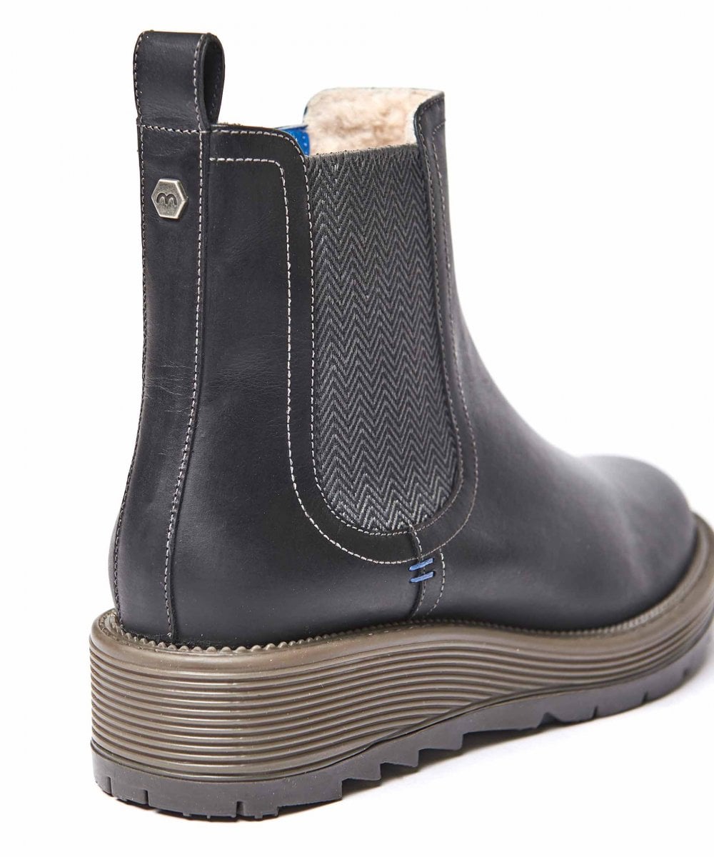 Blue leather ankle boots - KOS DARK TEAL