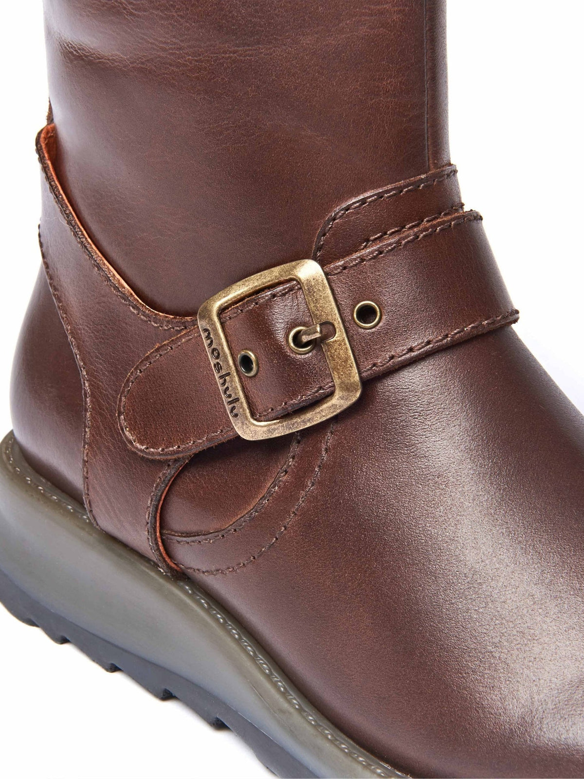 Orange / Red / Brown wedge mid-length leather boots - NIGHTJAR TERRACOTTA