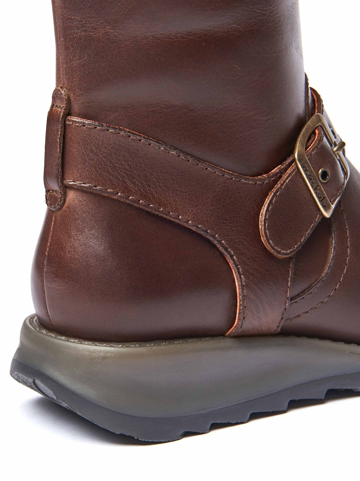 Orange / Red / Brown wedge mid-length leather boots - NIGHTJAR TERRACOTTA