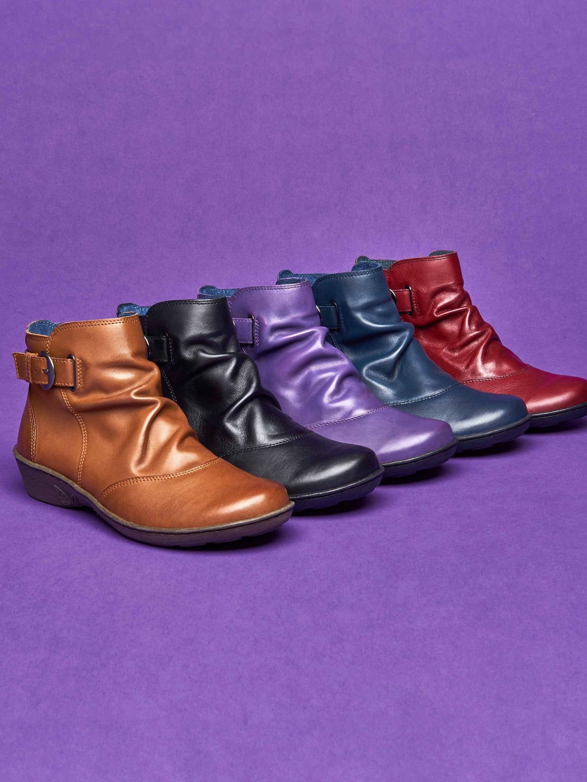Purple slouchy ankle boots - BOURBON 2 ROYAL PURPLE