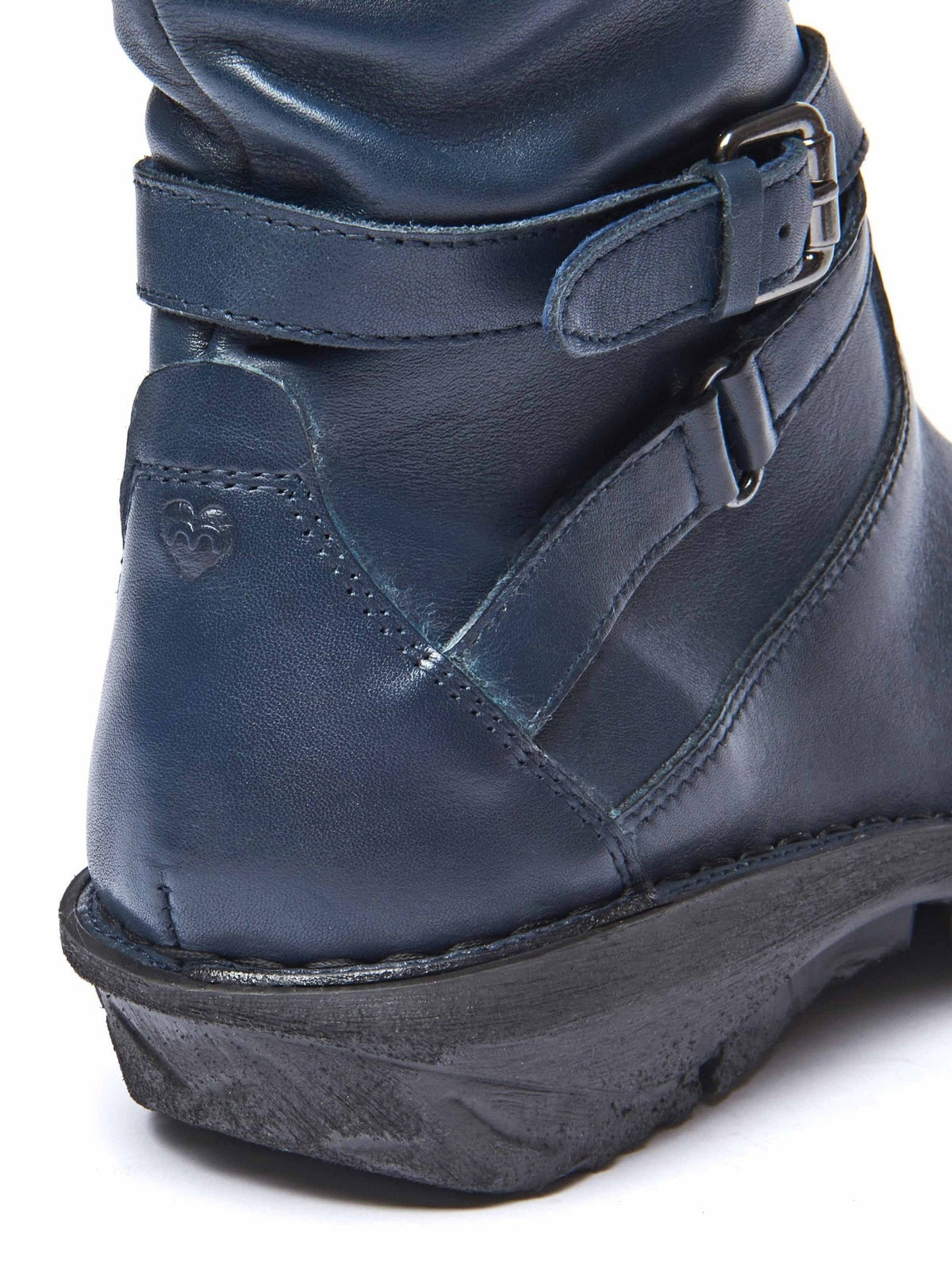 Purple slouchy mid-length leather boots - TEACAKE ROYAL PURPLE