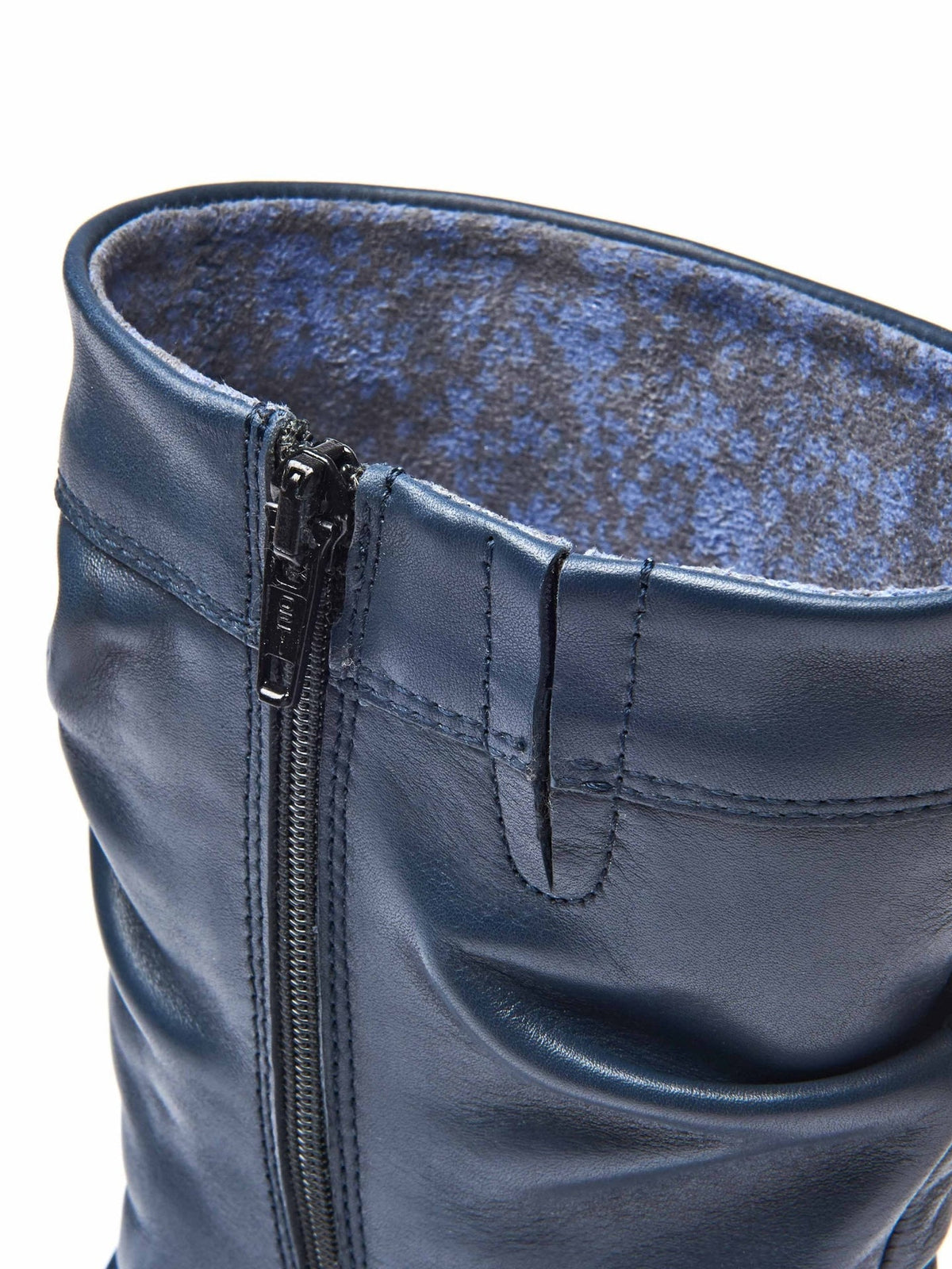 Purple slouchy mid-length leather boots - TEACAKE ROYAL PURPLE