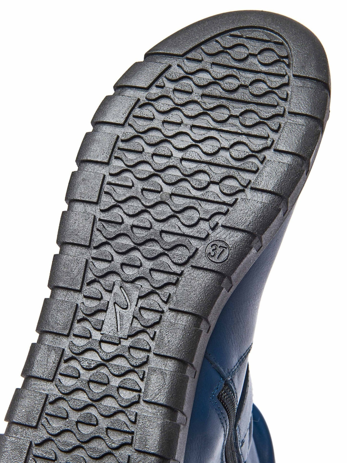 Blue ruched leather mid-length boots - MALMO DARK TEAL
