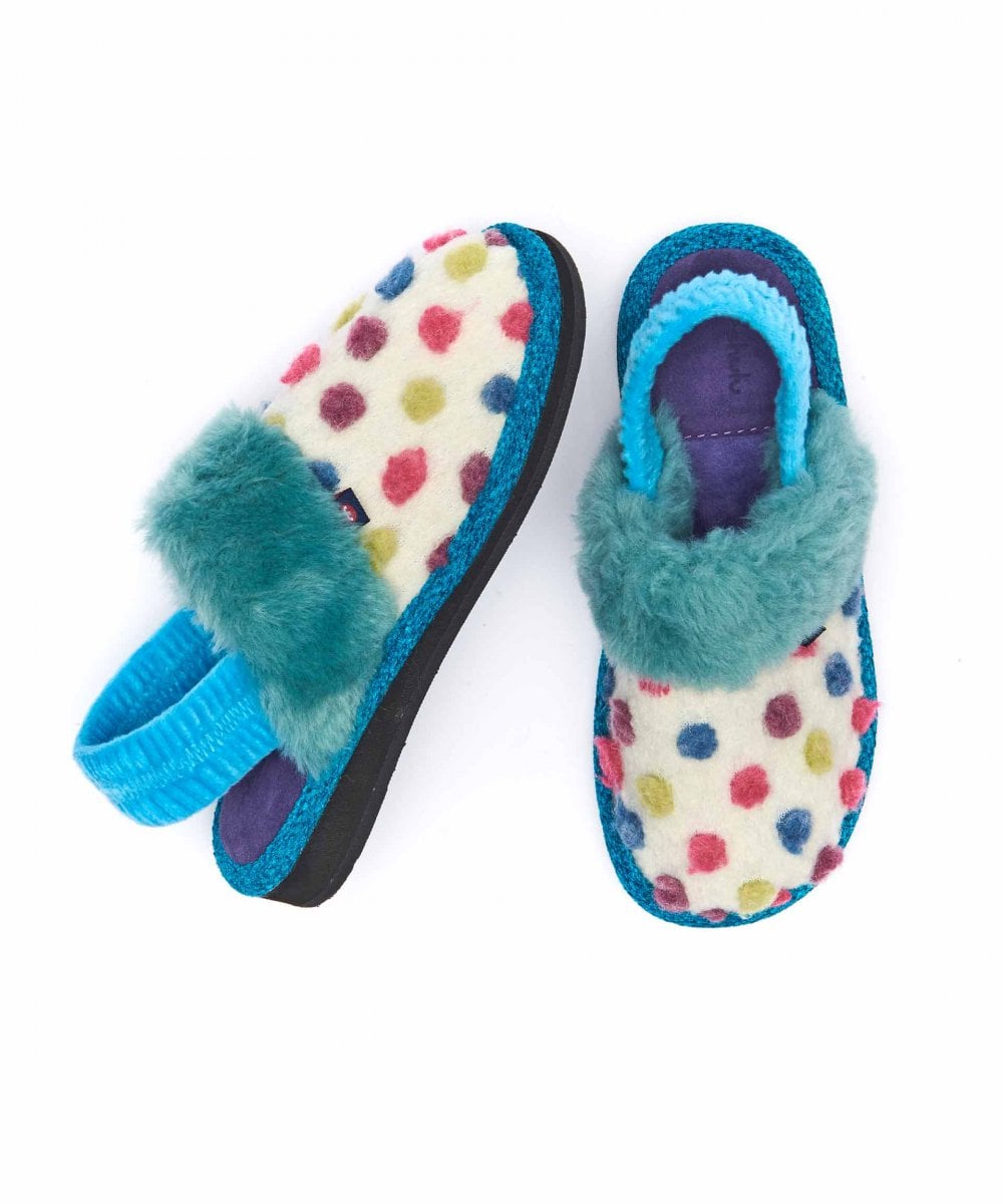 White kids spotty mule slippers - MINI MALIA ICE