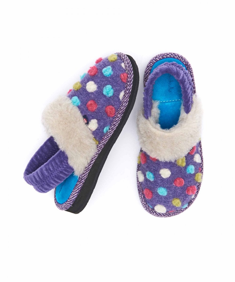 Purple kids spotty mule slippers - MINI MALIA VIOLET
