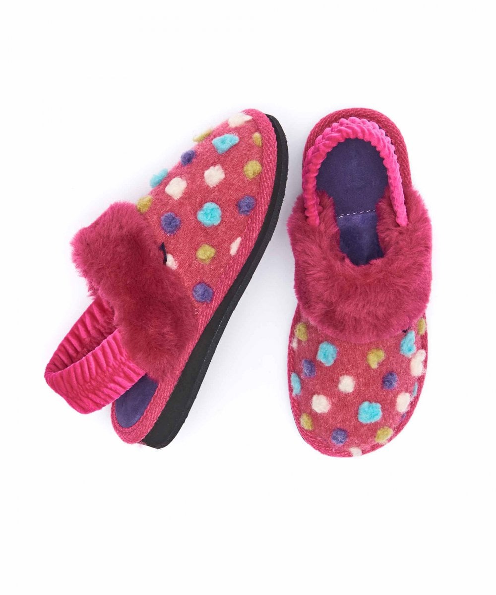 Pink kids spotty mule slippers - MINI MALIA PINK
