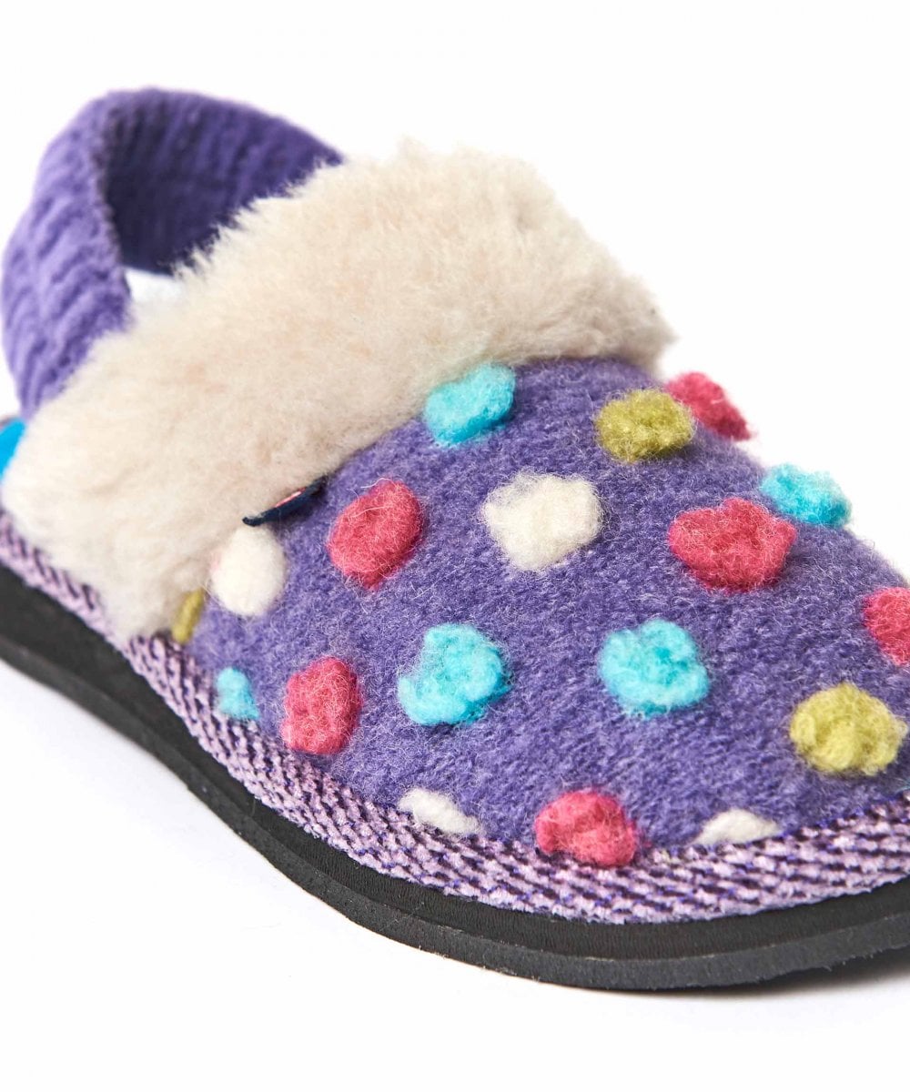 Pink kids spotty mule slippers - MINI MALIA PINK