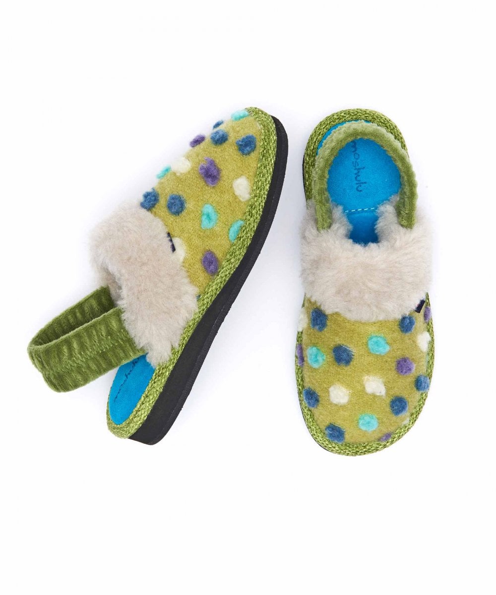 Green kids spotty mule slippers - MINI MALIA MATCHA GREEN