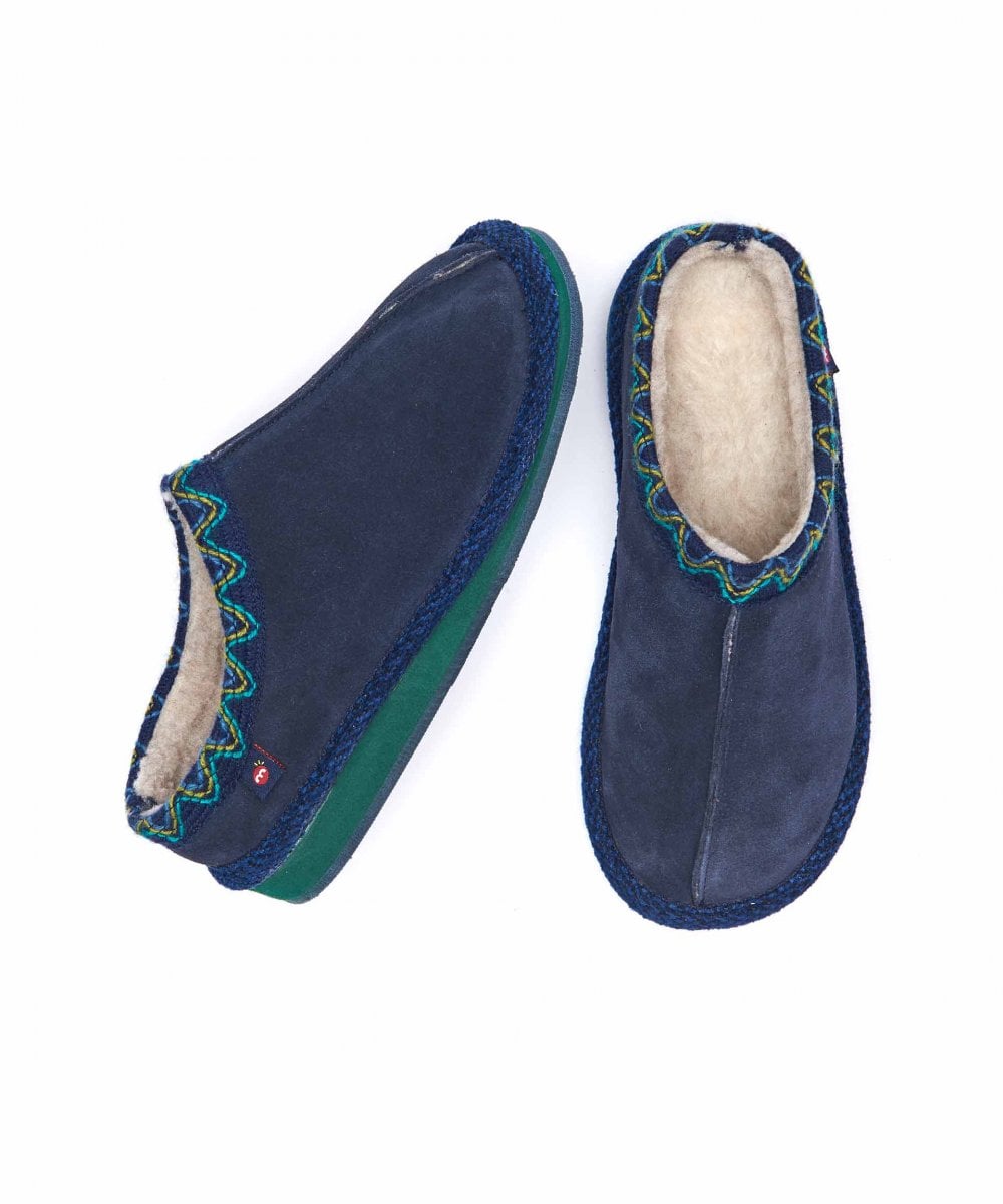 Blue kids Turkish mule slippers - MINI ALASKA INDIGO