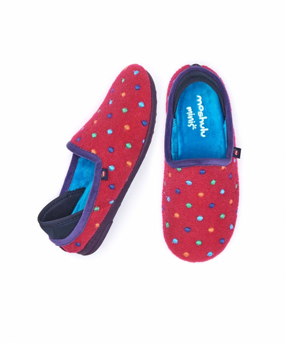 Pink kids spotty felt slippers - MINI GLACE PINK