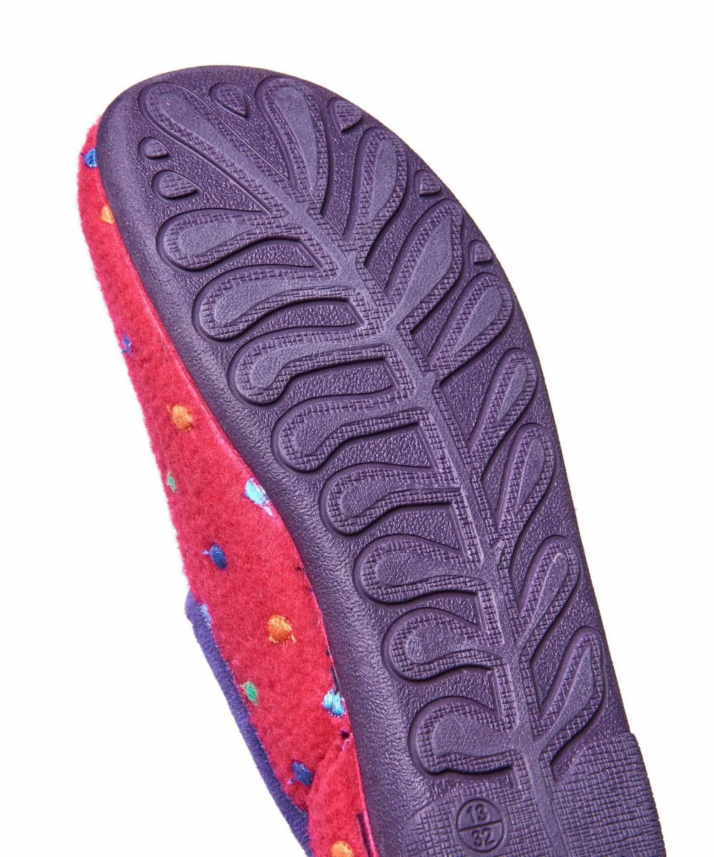 Grey kids spotty felt slippers - MINI GLACE CHARCOAL