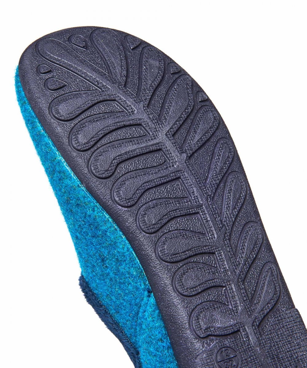 Blue kids colourful felt slippers - MINI MATMI INDIGO