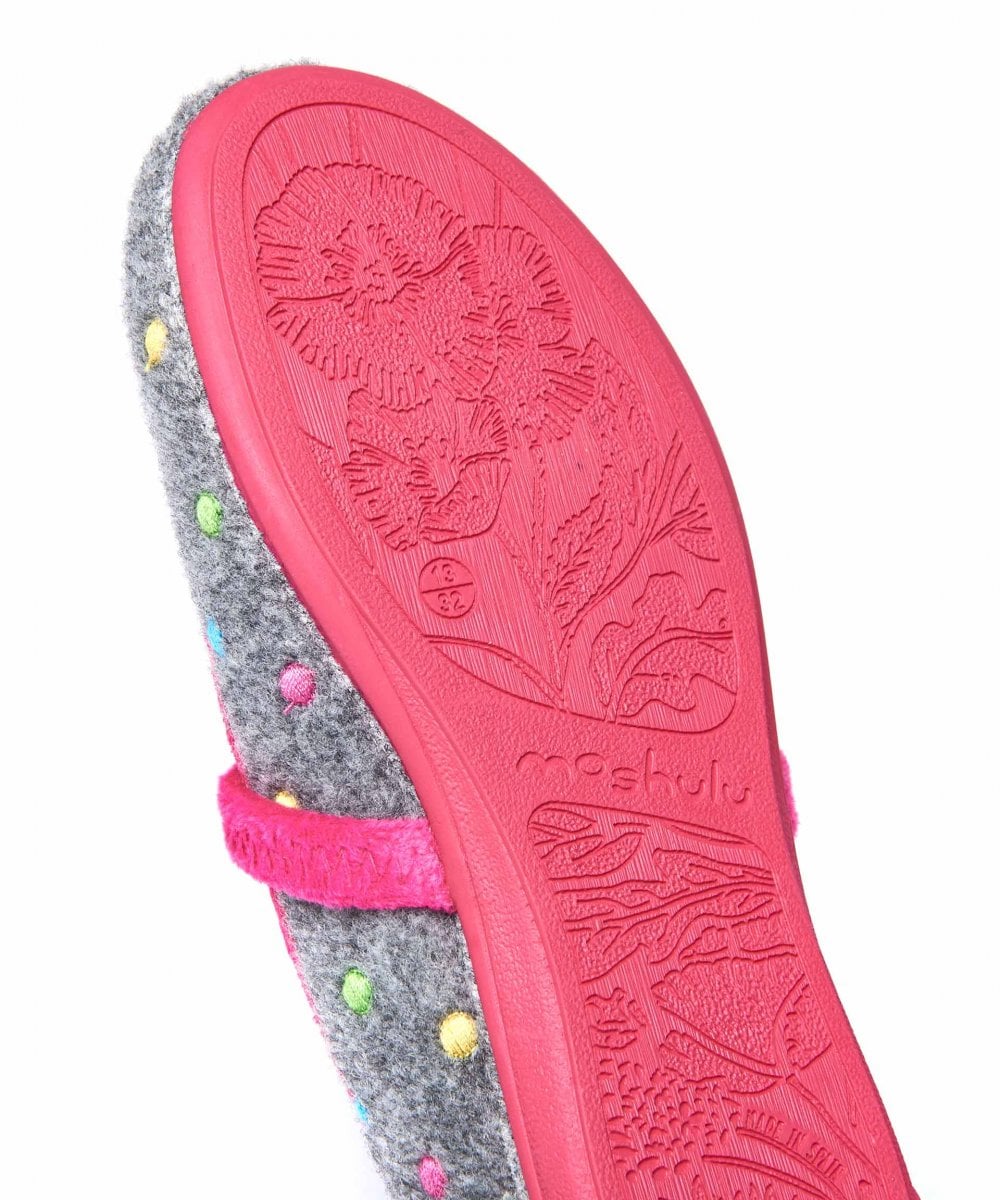 Purple kids spotty felt slippers - MINI CARAMEL VIOLET