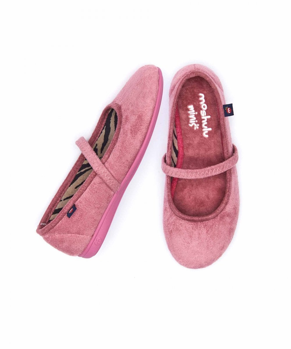 Pink kids colourful ballet slippers - MINI BANOFFEE BLUSH