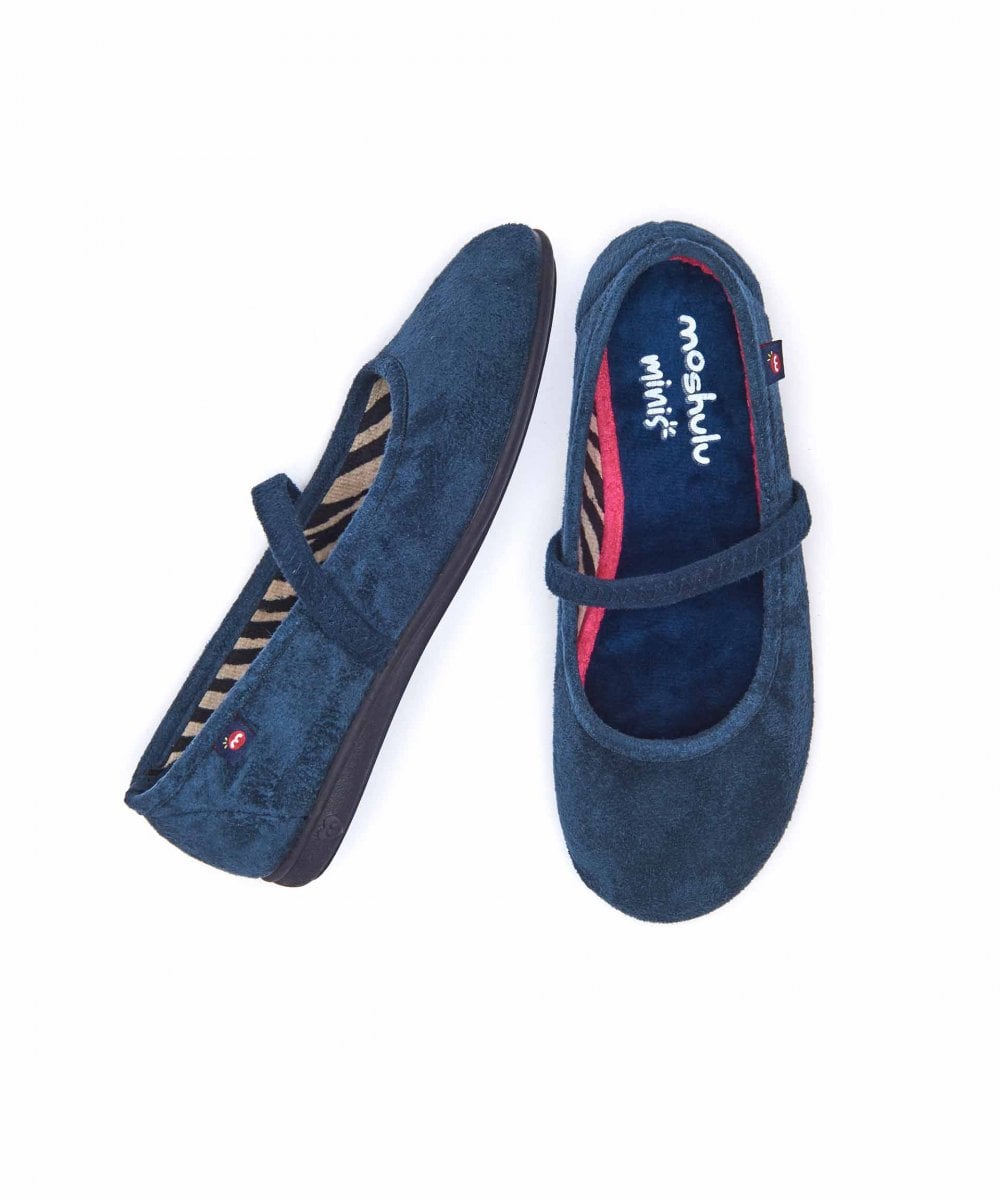 Blue kids colourful ballet slippers - MINI BANOFFEE INDIGO