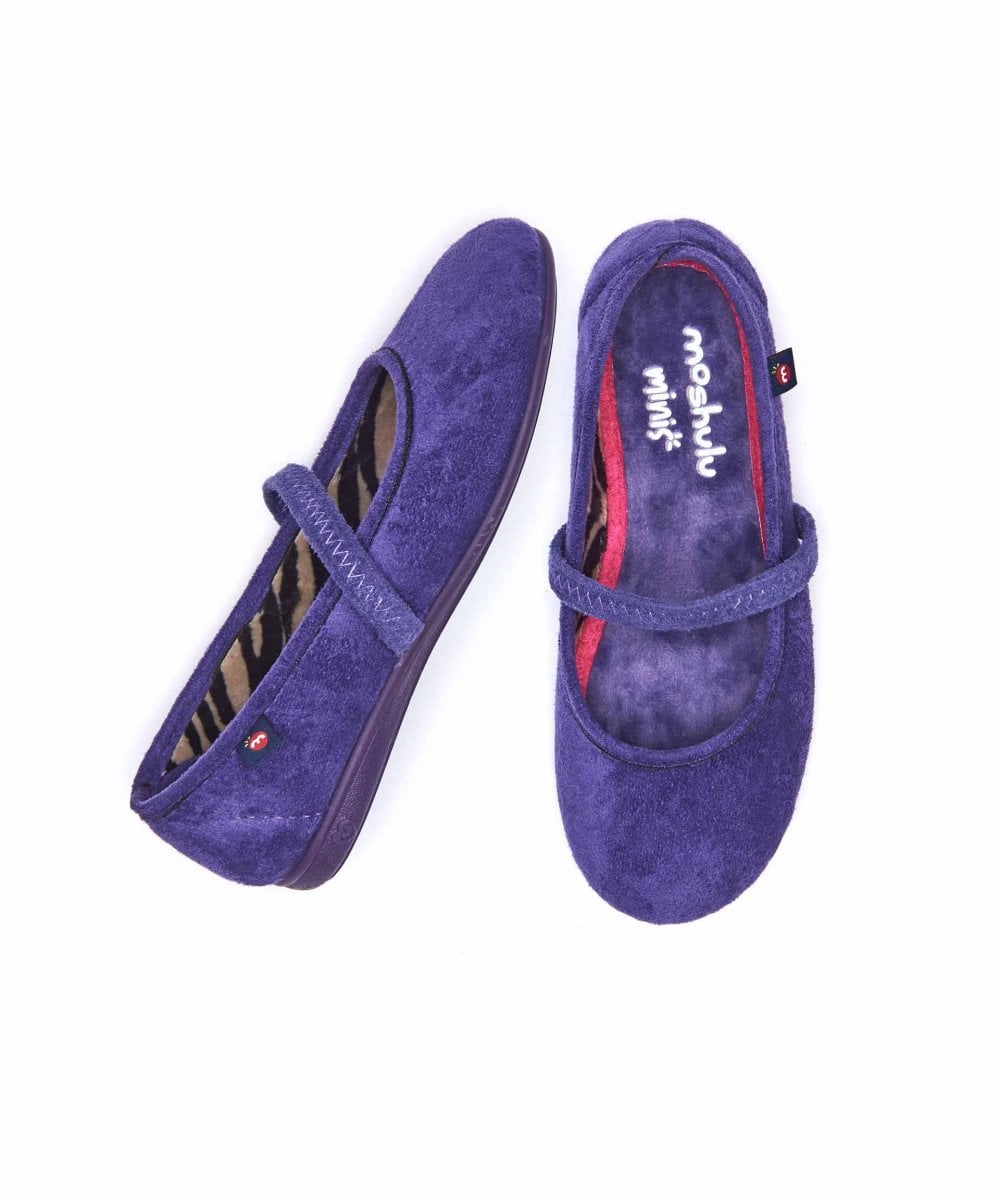 Purple kids colourful ballet slippers - MINI BANOFFEE BLACKCURRANT