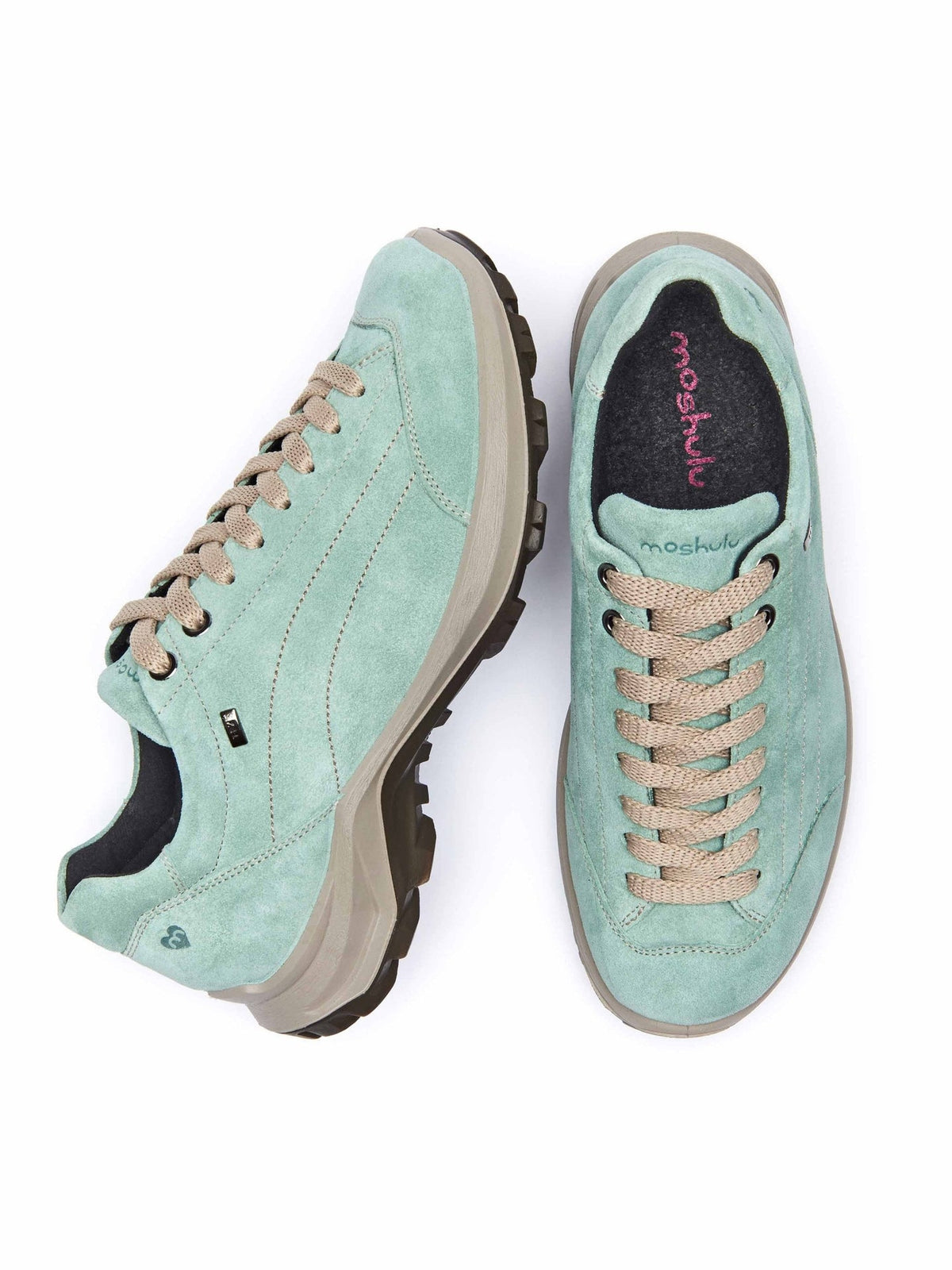 Blue Suede walking trainers - BERGEN SEA GREEN