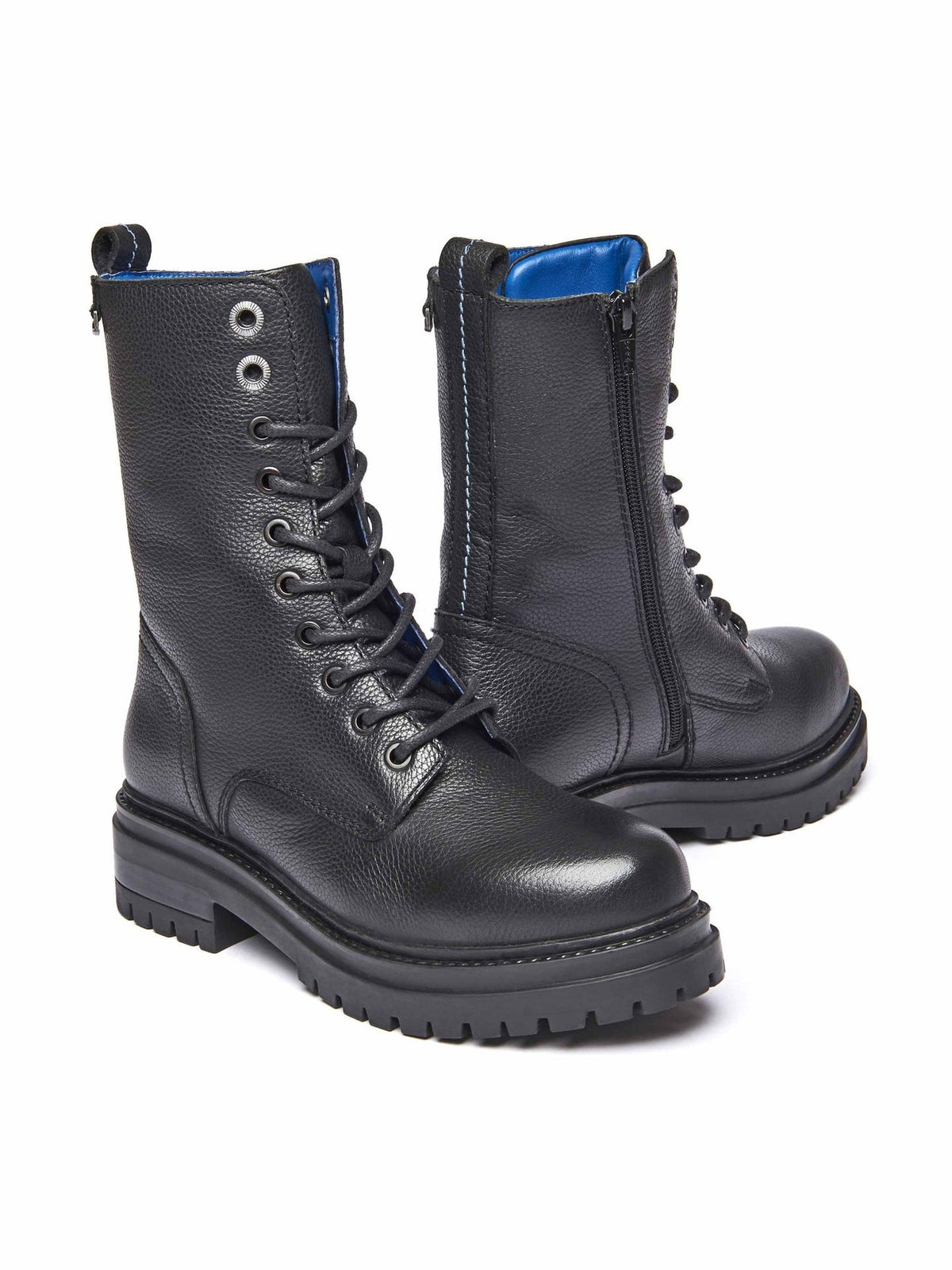 Black chunky lace up boots - SAYER BLACK